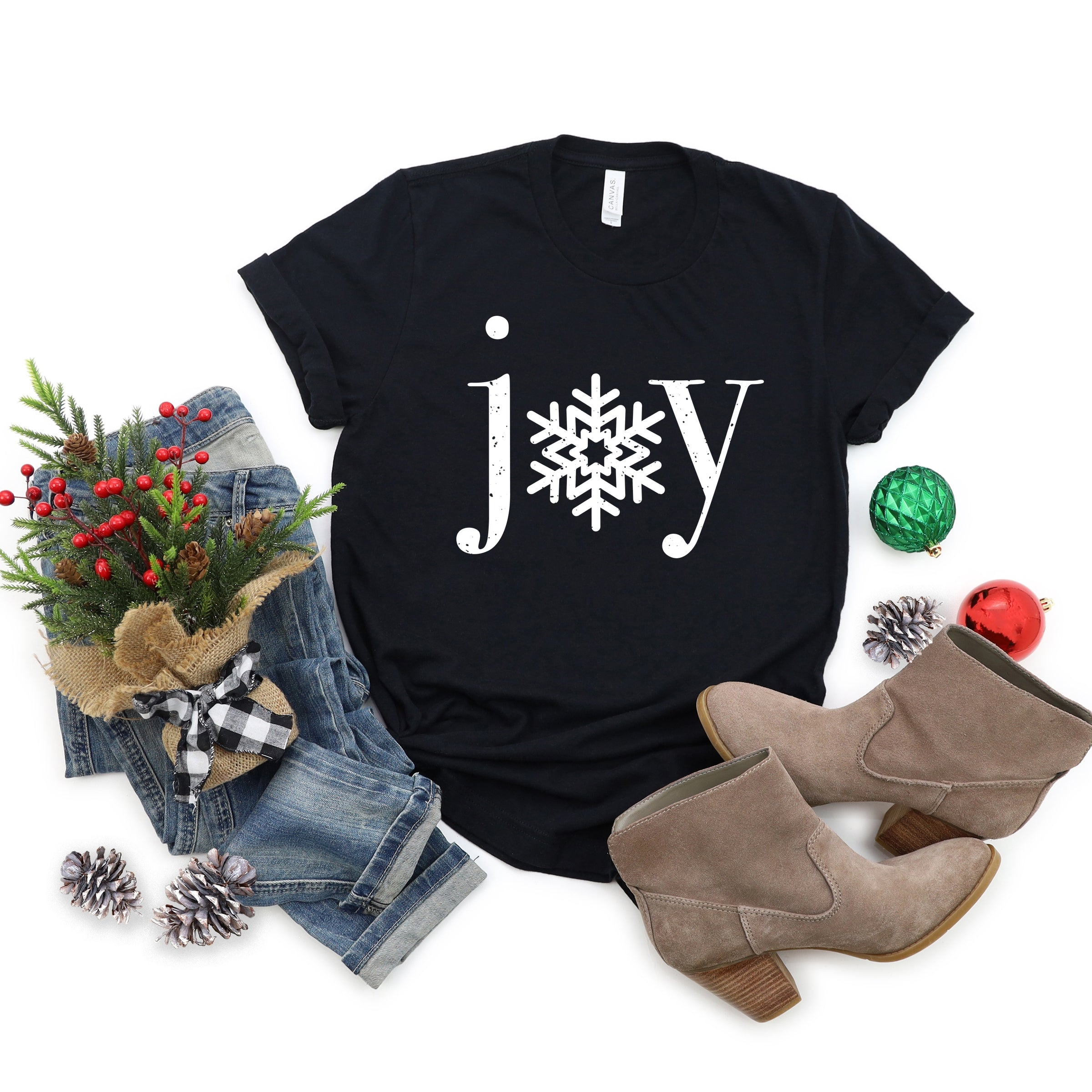 Joy Snowflake - Women's Short Sleeve Graphic T-Shirt