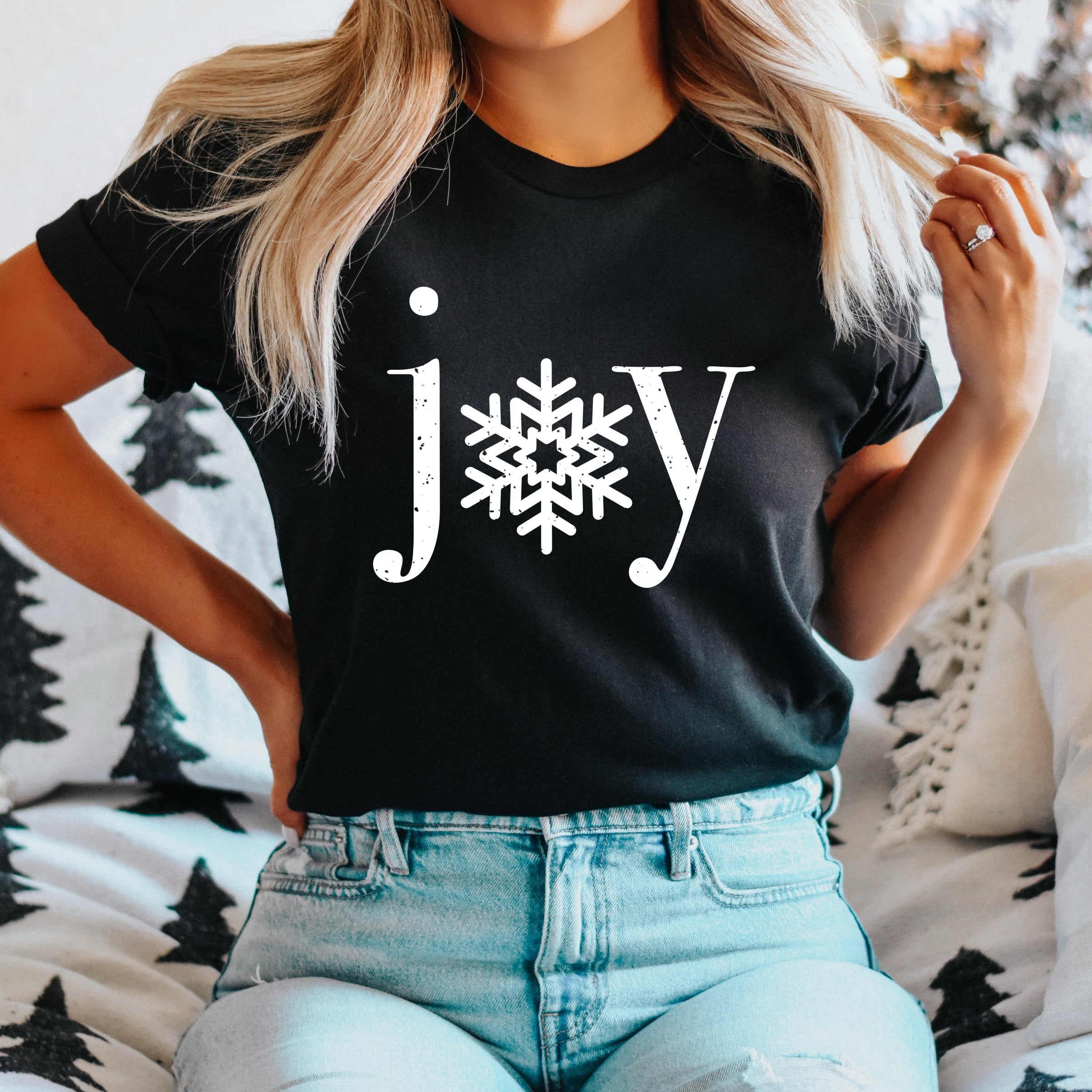 Joy Snowflake - Women's Short Sleeve Graphic T-Shirt