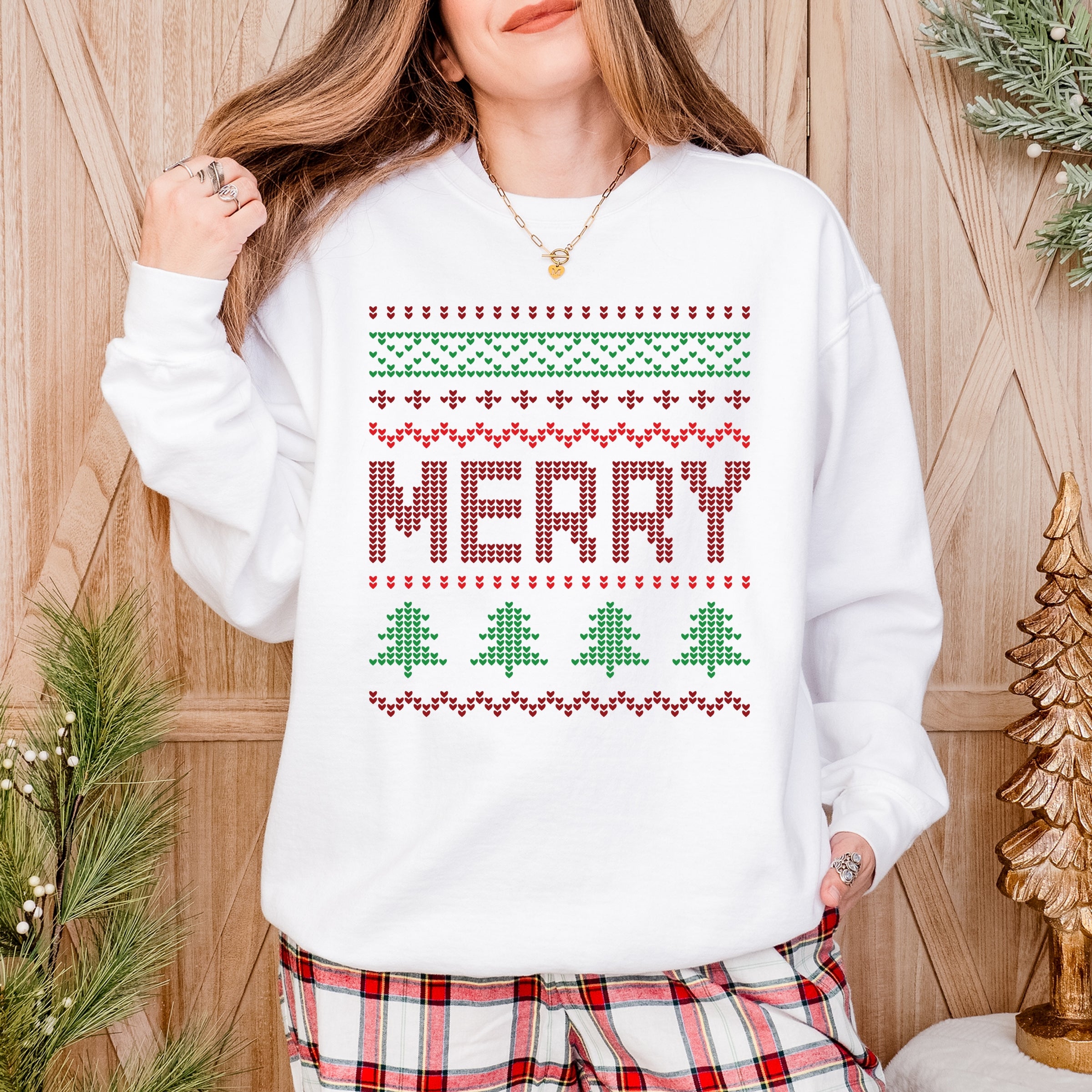 Ugly Sweater Merry - Women's Garment Dyed Graphic Sweatshirt