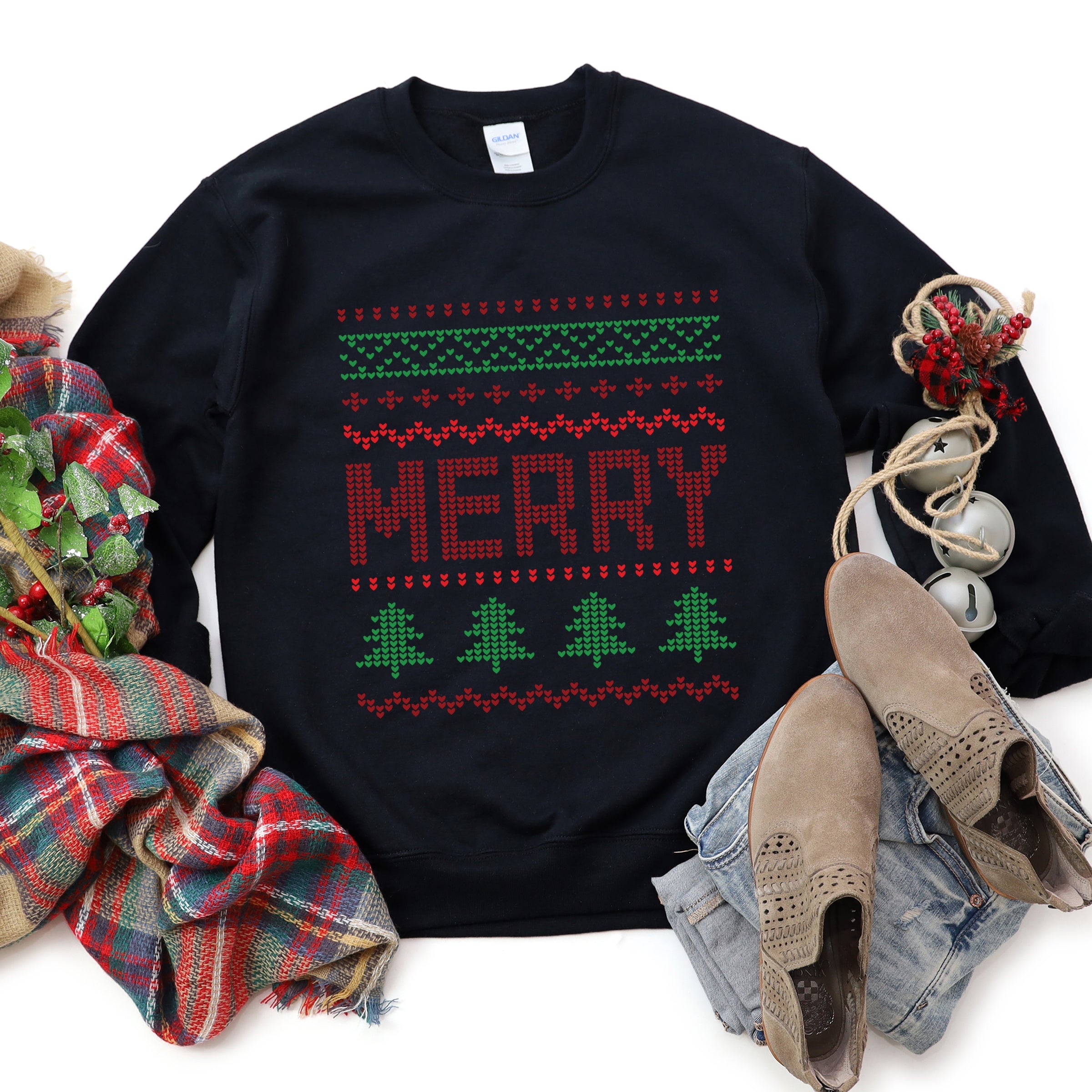Ugly Sweater Merry - Women's Graphic Sweatshirt