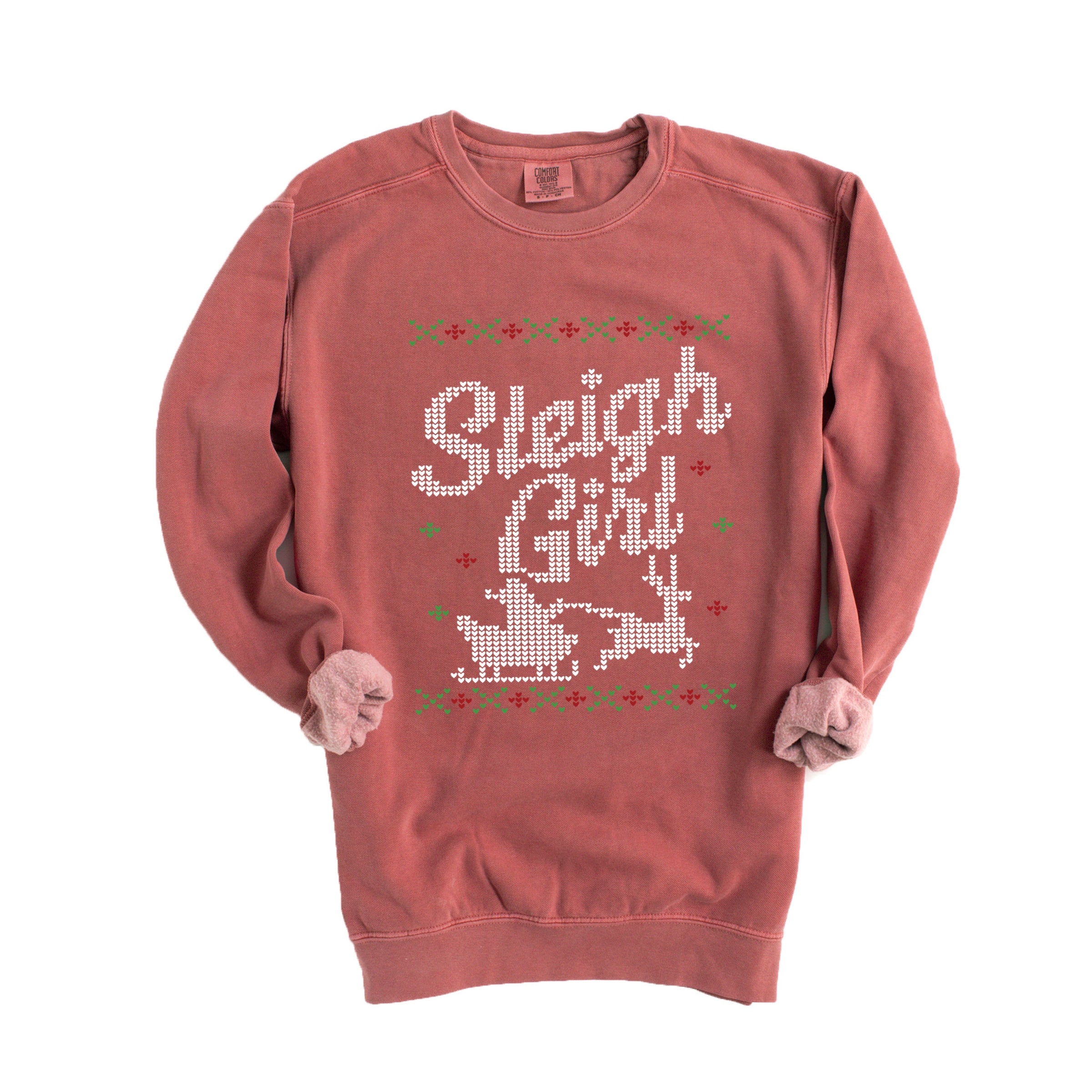 Ugly Sweater Sleigh Girl - Women's Garment Dyed Graphic Sweatshirt