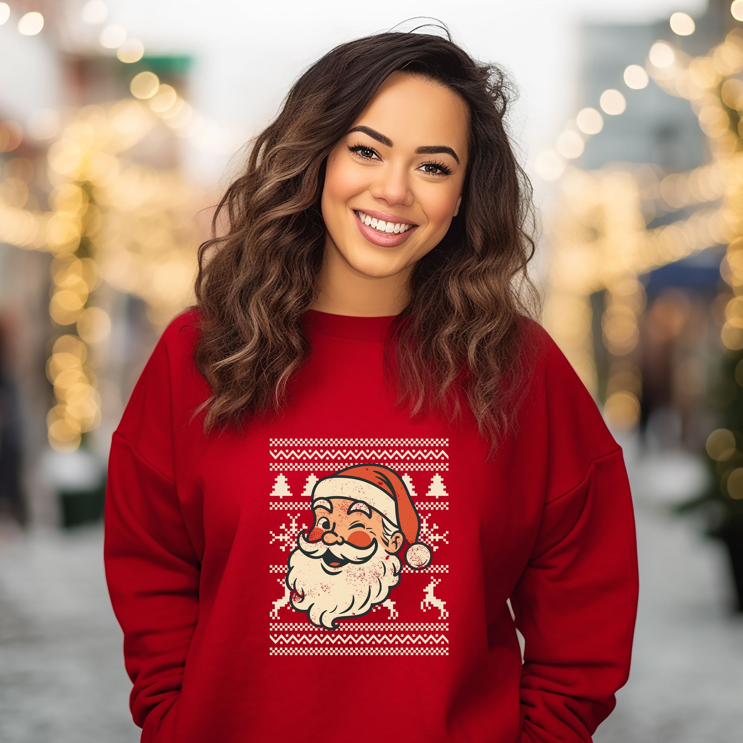 Ugly Sweater Santa Face -  Women's Sweatshirt