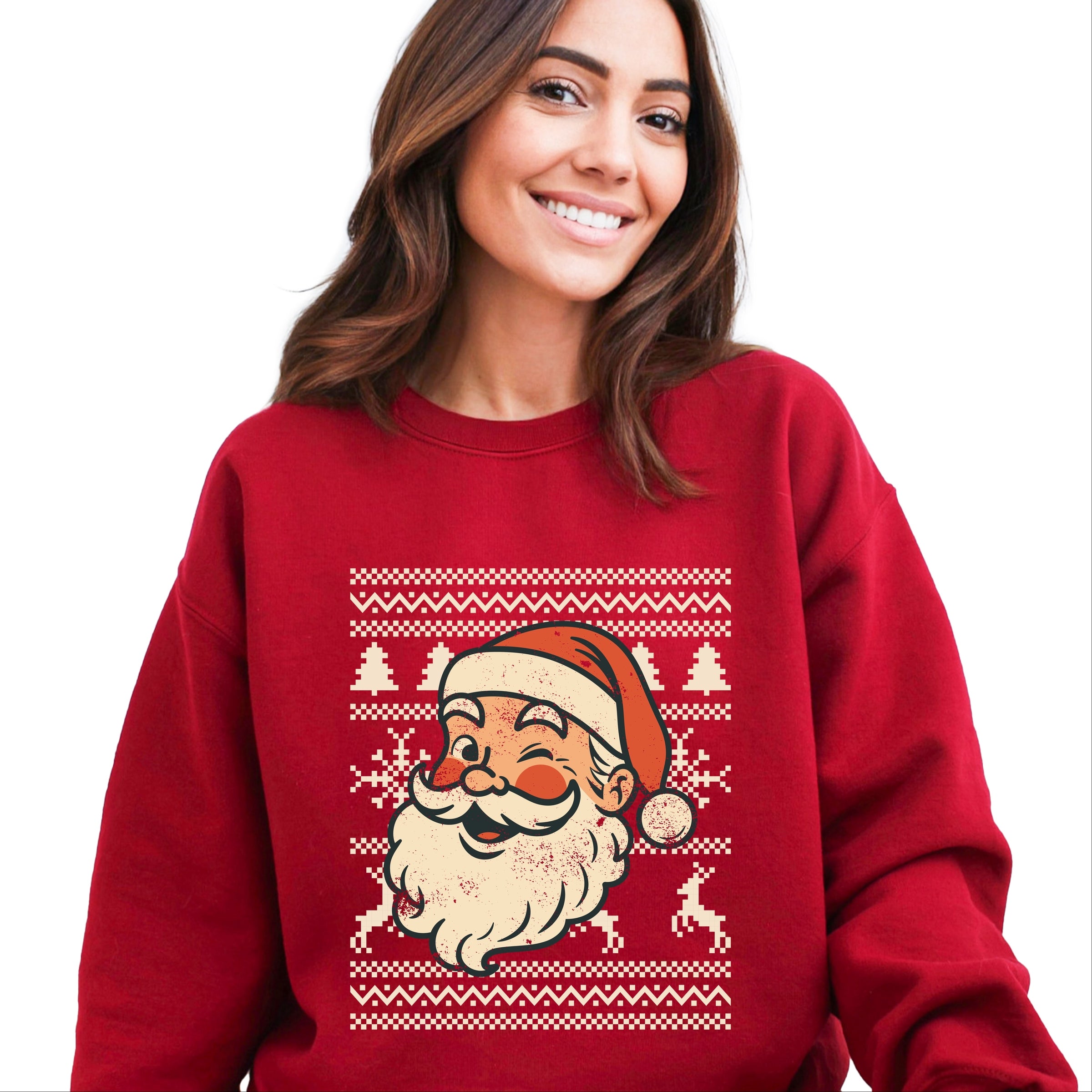 Ugly Sweater Santa Face -  Women's Sweatshirt