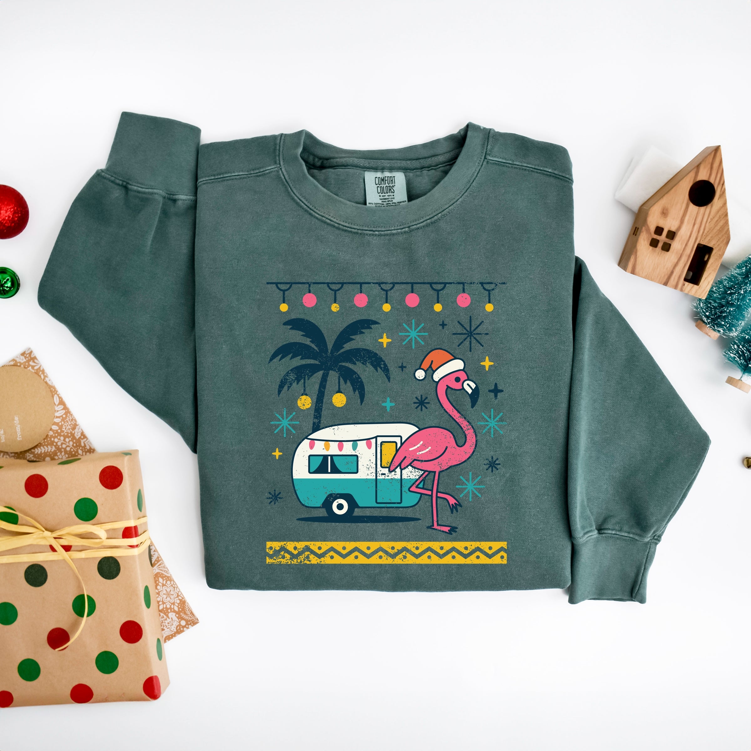 Ugly Sweater Flamingo - Women's Garment Dyed Sweatshirt