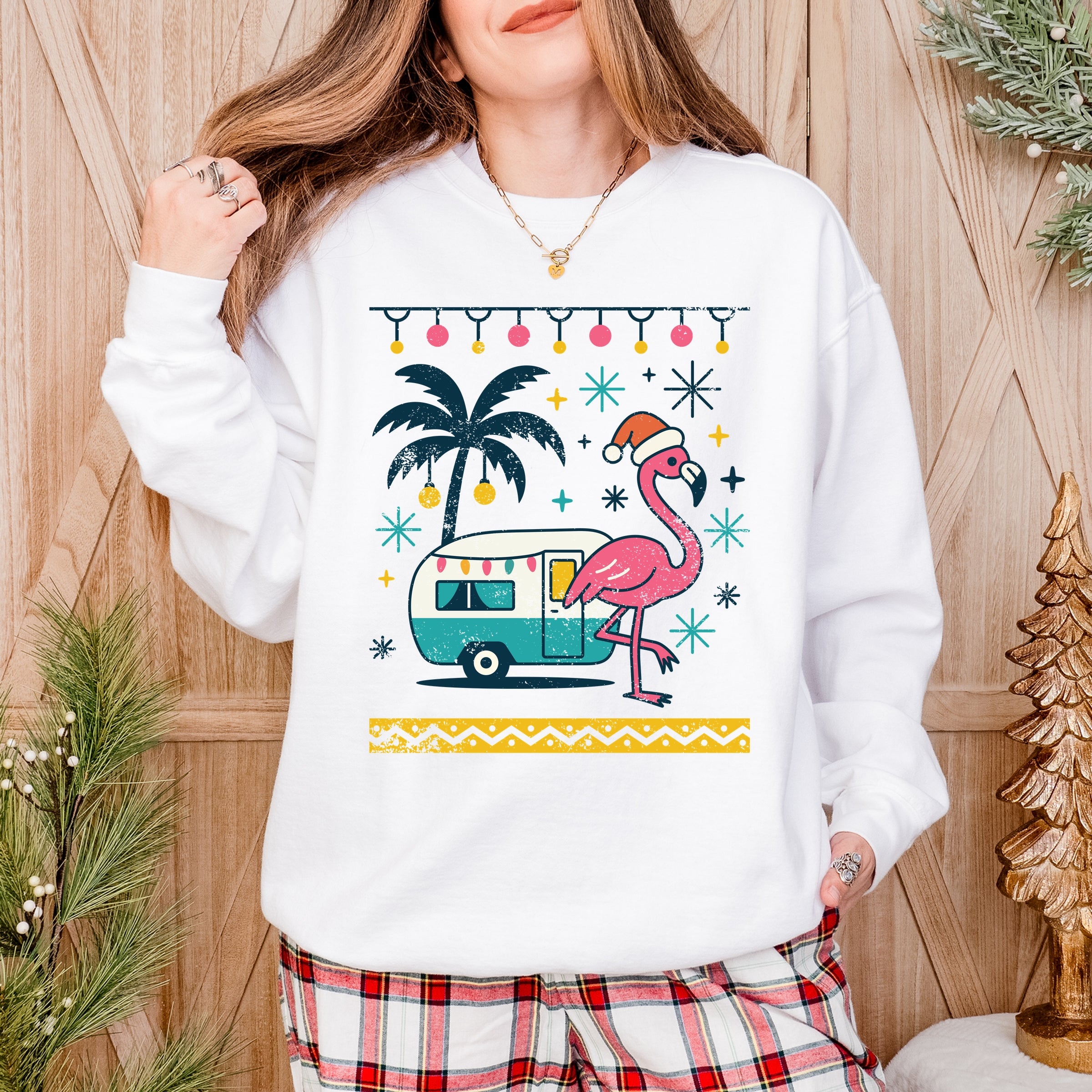 Ugly Sweater Flamingo - Women's Garment Dyed Sweatshirt