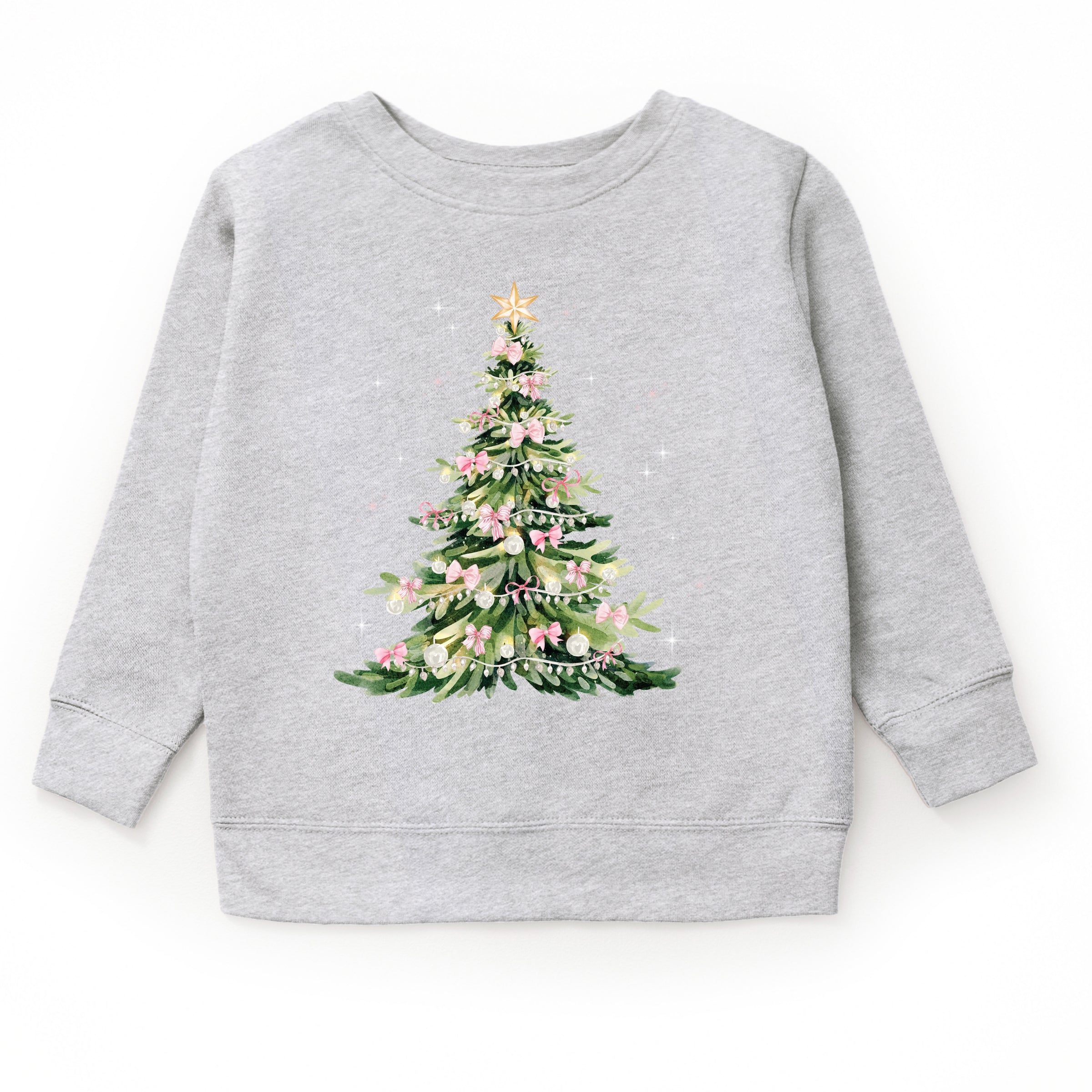 Watercolor Christmas Tree Sparkle - Toddler Graphic Sweatshirt and Youth Graphic Sweatshirt