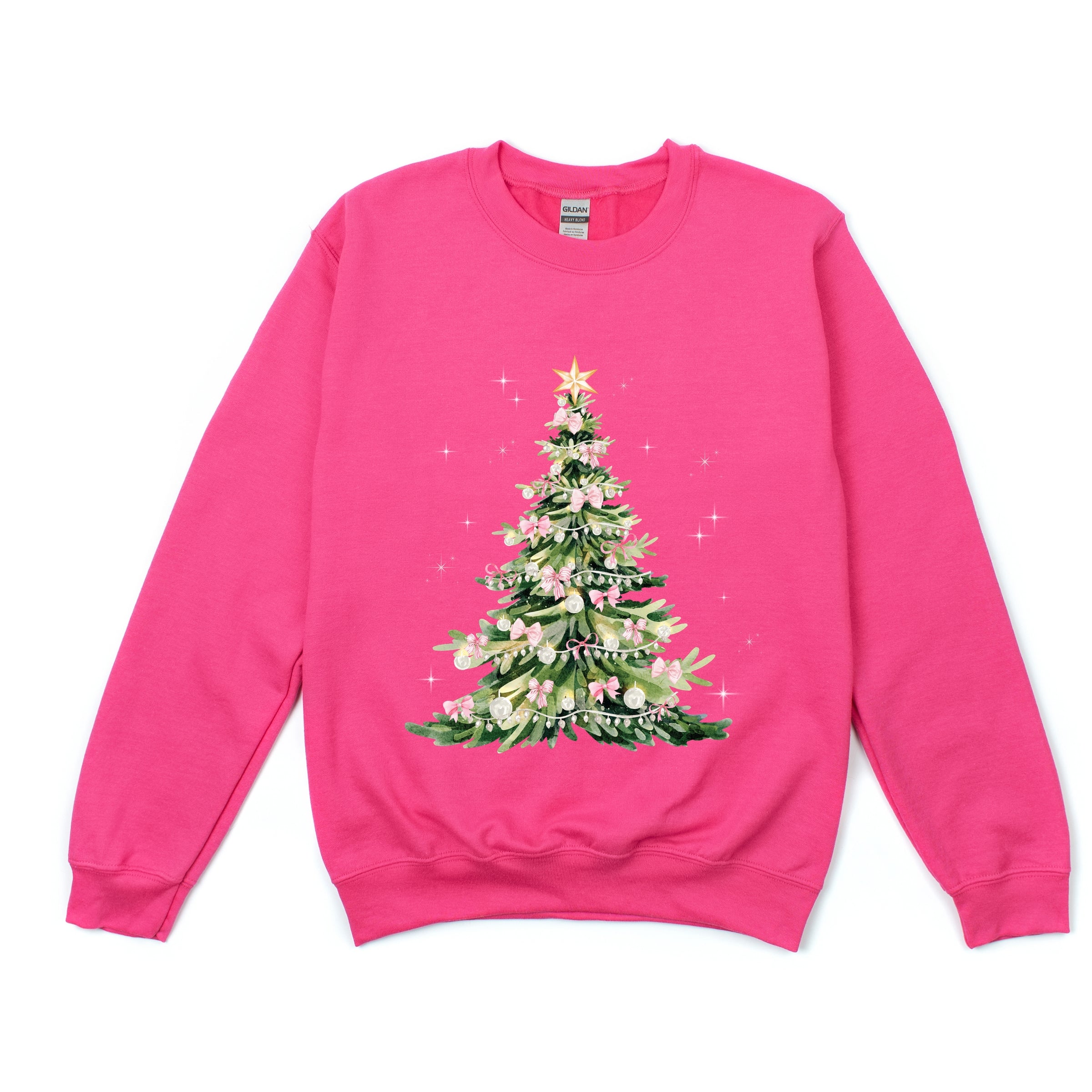 Watercolor Christmas Tree Sparkle -  Womens Sweatshirt