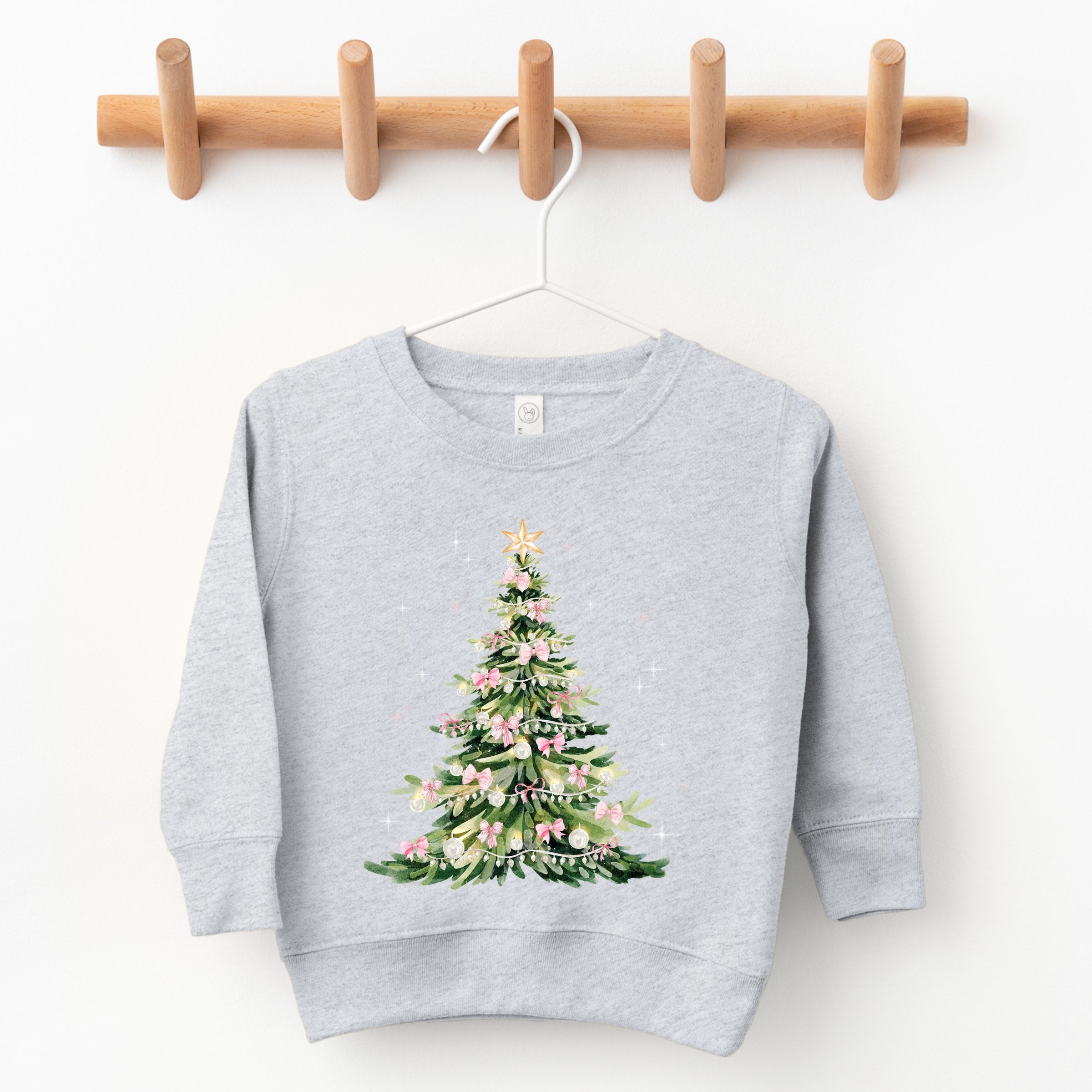 Watercolor Christmas Tree Sparkle - Toddler Graphic Sweatshirt and Youth Graphic Sweatshirt