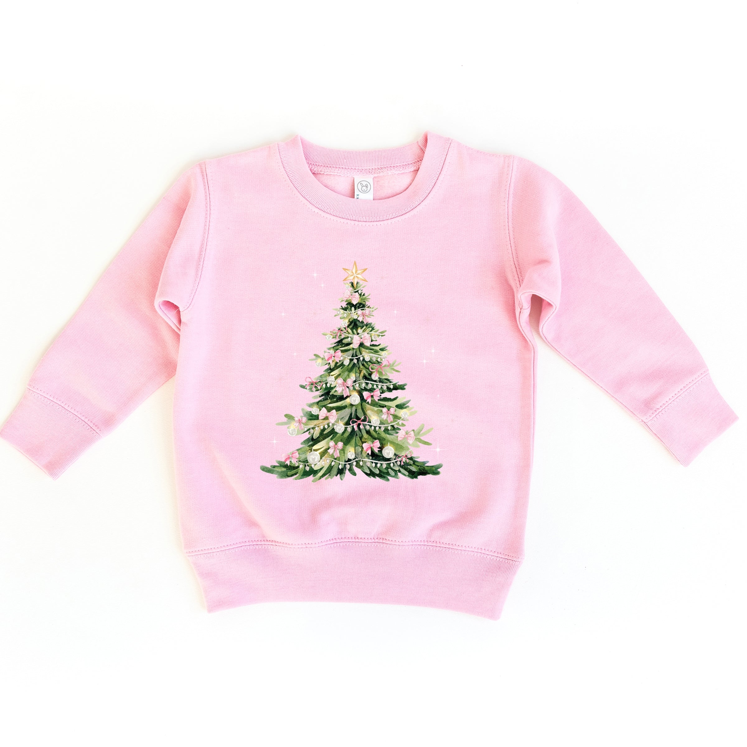 Watercolor Christmas Tree Sparkle - Toddler Graphic Sweatshirt and Youth Graphic Sweatshirt