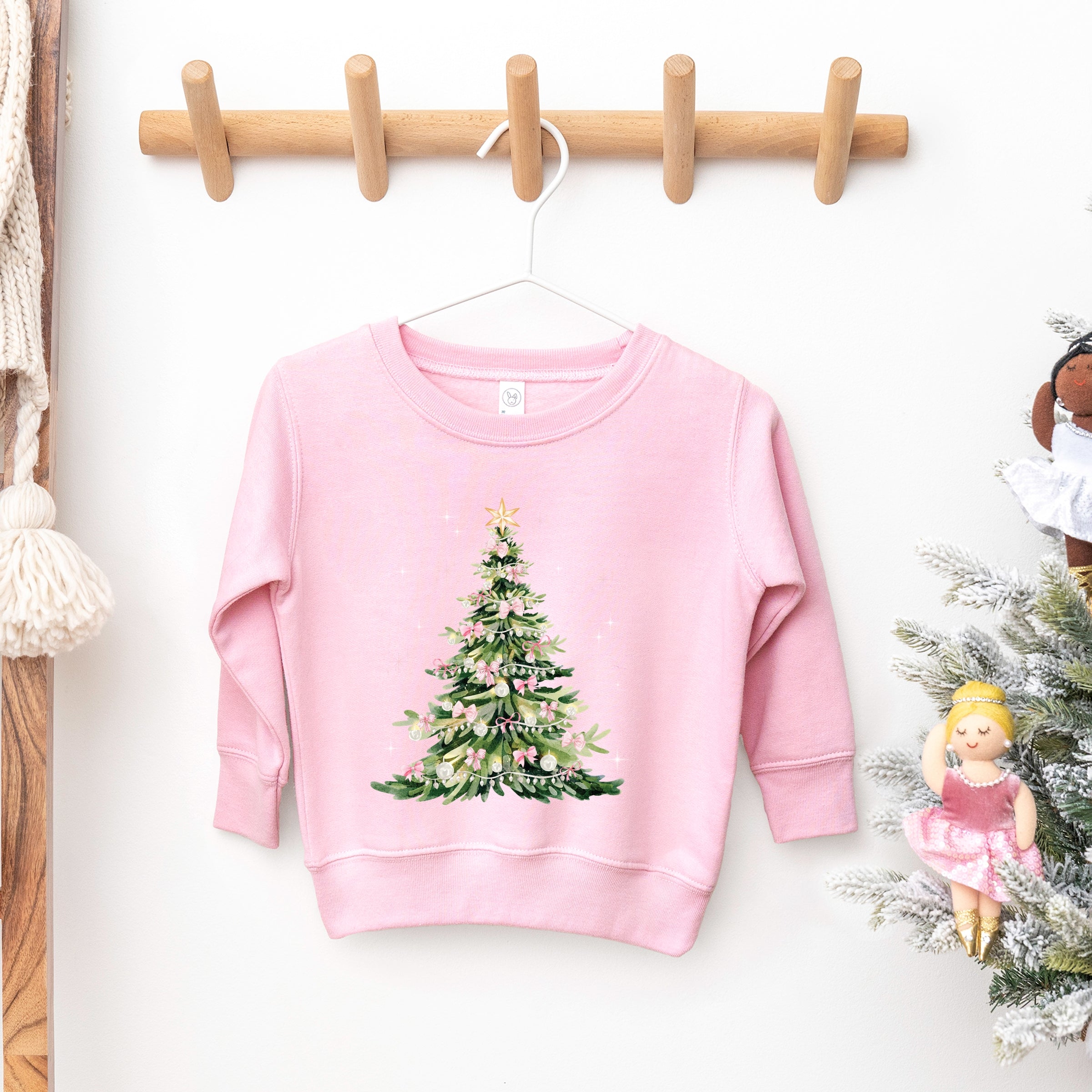 Watercolor Christmas Tree Sparkle - Toddler Graphic Sweatshirt and Youth Graphic Sweatshirt