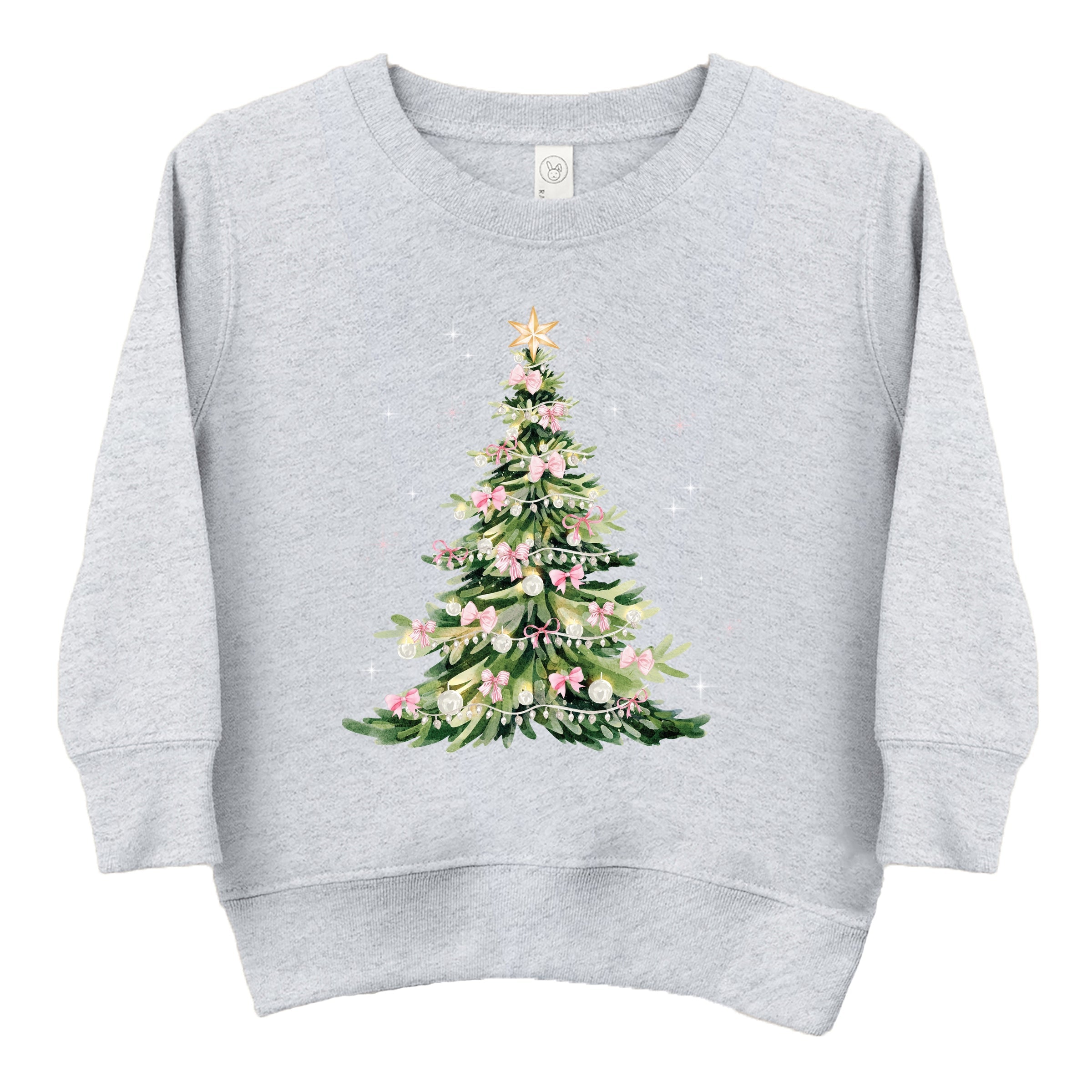 Watercolor Christmas Tree Sparkle - Toddler Graphic Sweatshirt and Youth Graphic Sweatshirt