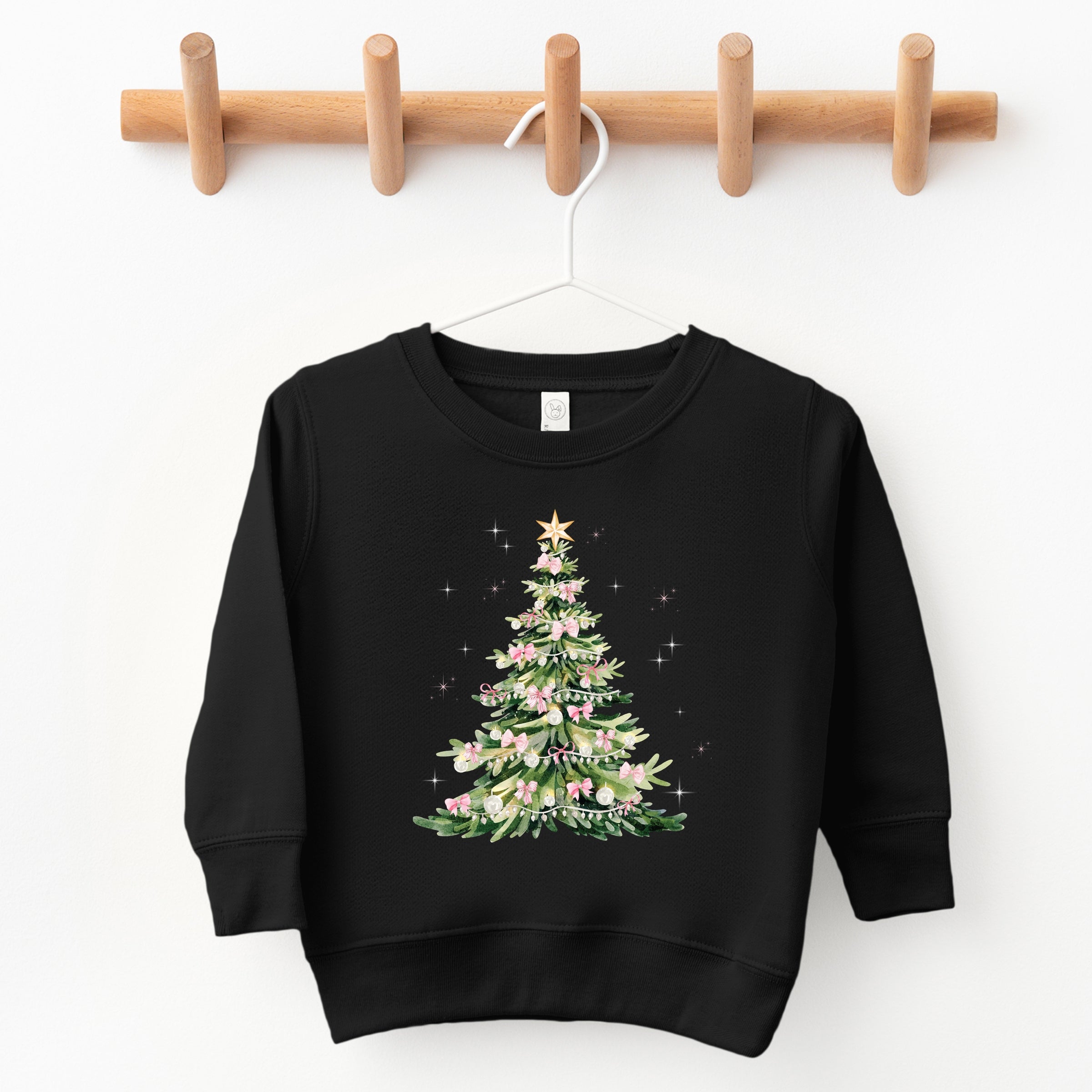 Watercolor Christmas Tree Sparkle - Toddler Graphic Sweatshirt and Youth Graphic Sweatshirt
