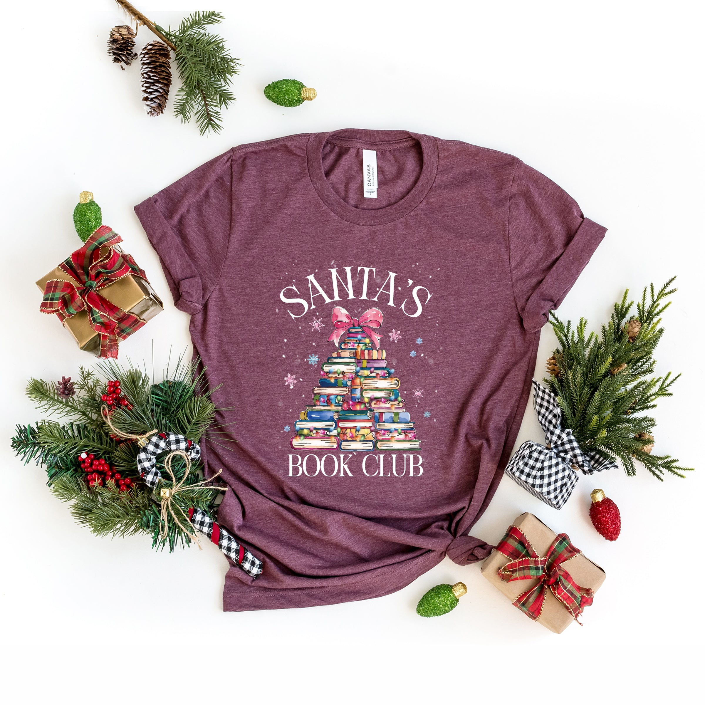 Santa's Book Club - Women's Short Sleeve Tee