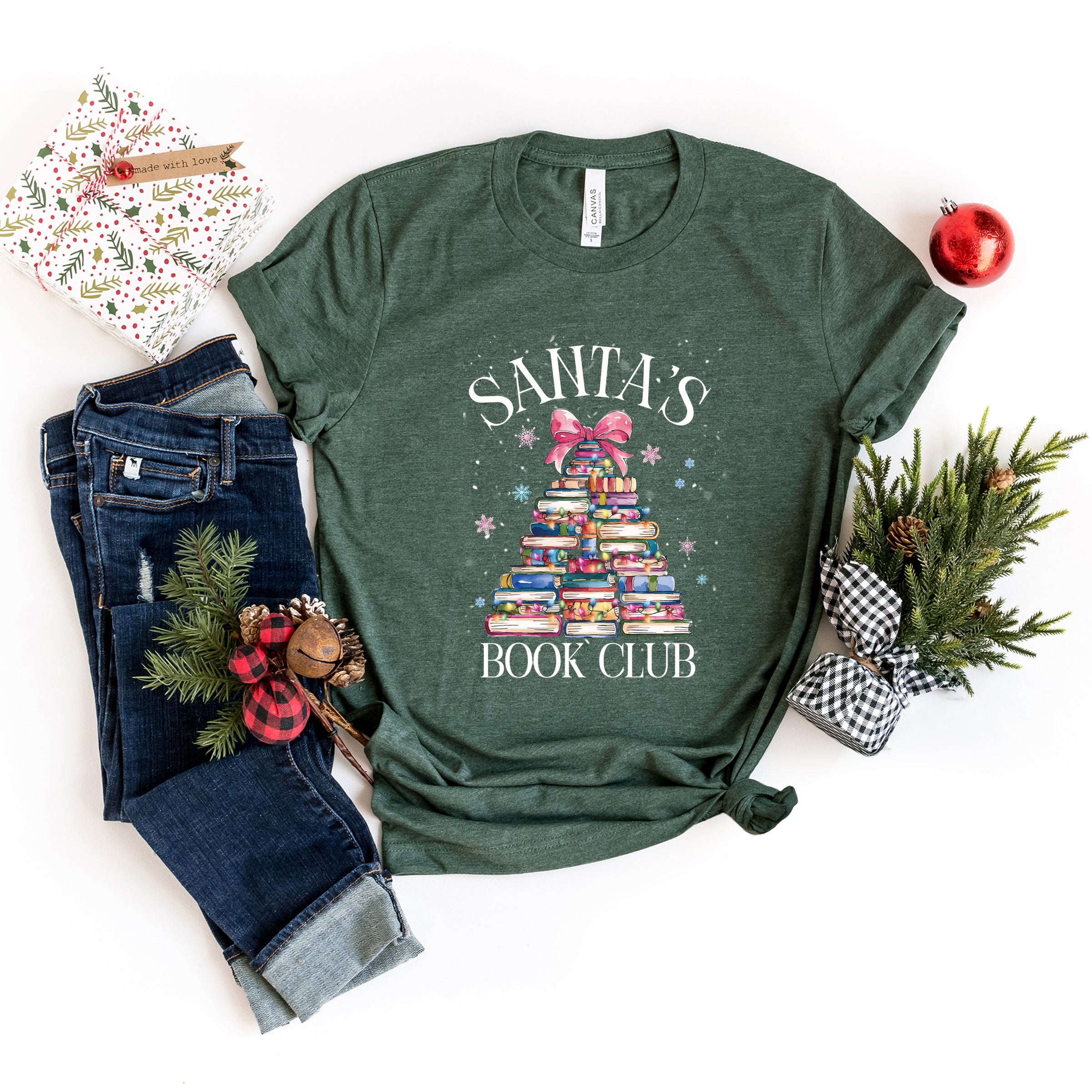 Santa's Book Club - Women's Short Sleeve Tee