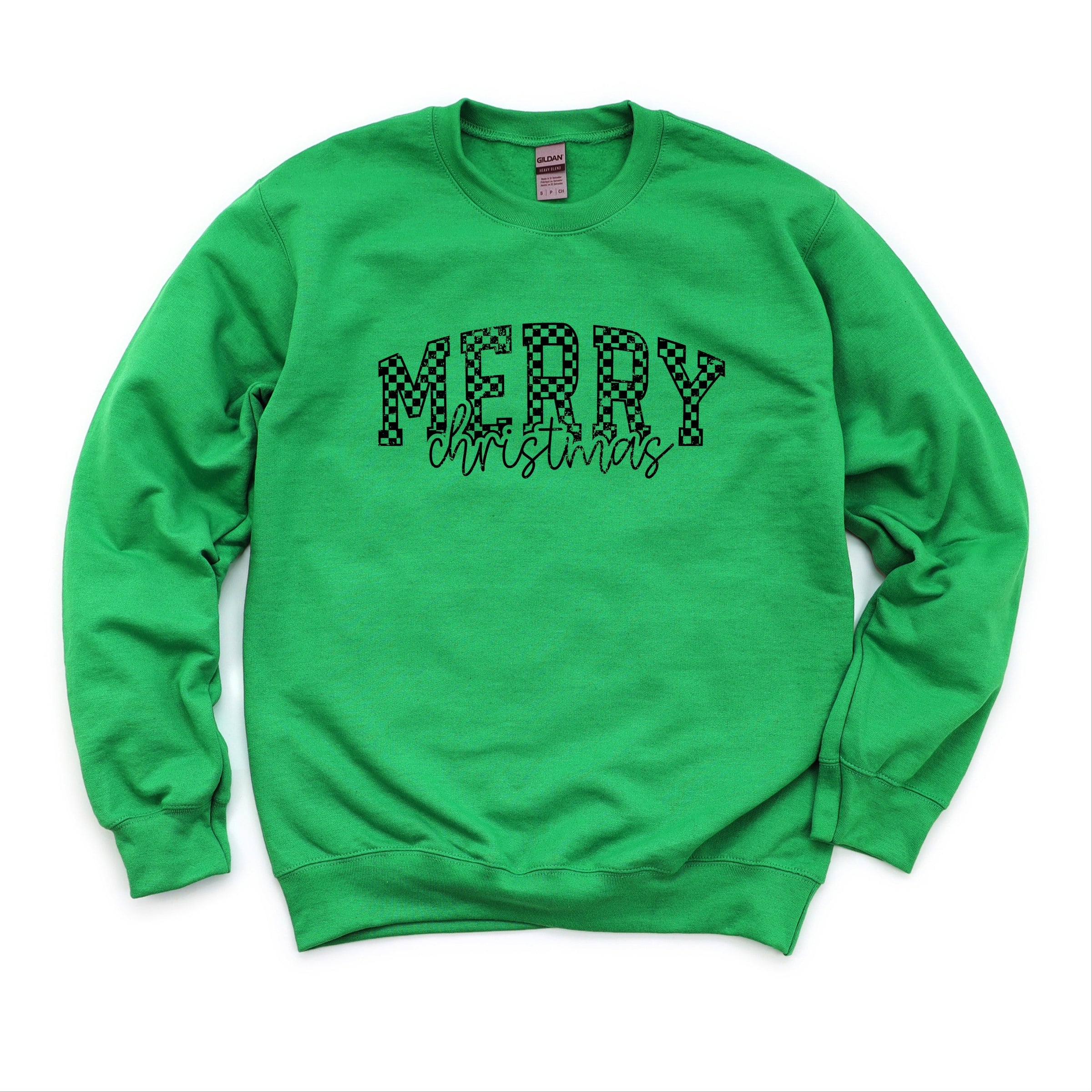 Merry Christmas Varsity Checkered - Sweatshirt
