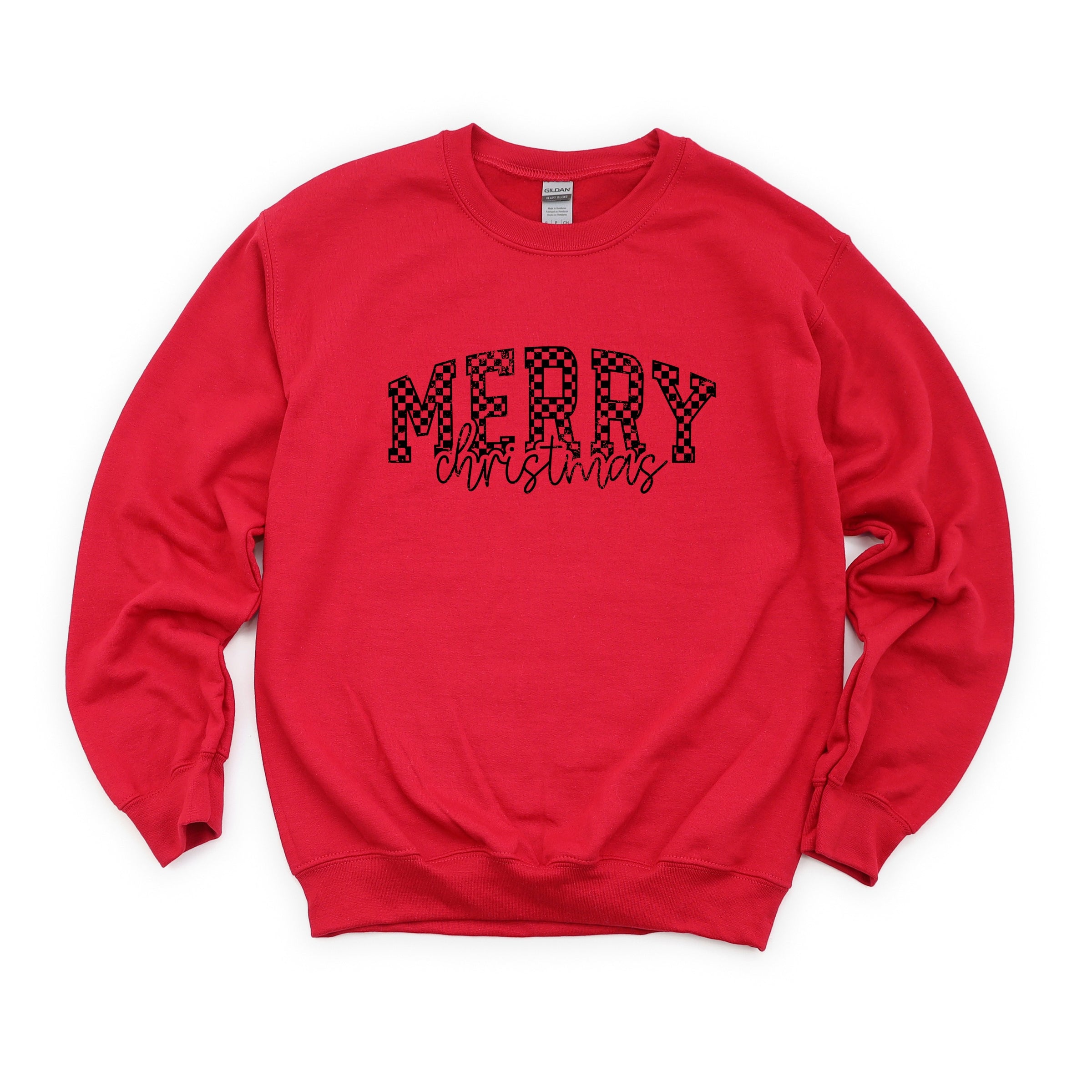 Merry Christmas Varsity Checkered - Sweatshirt