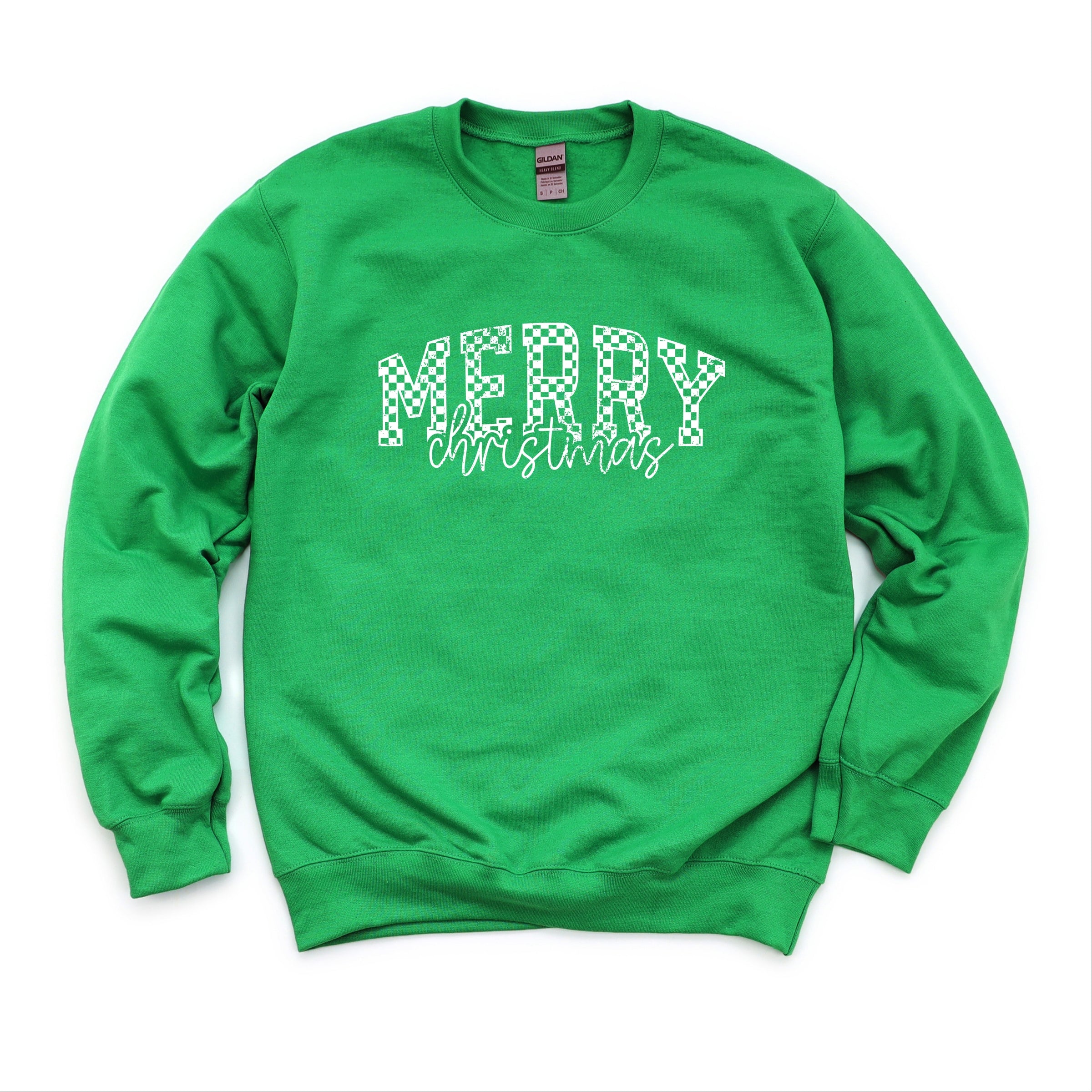 Merry Christmas Varsity Checkered - Sweatshirt