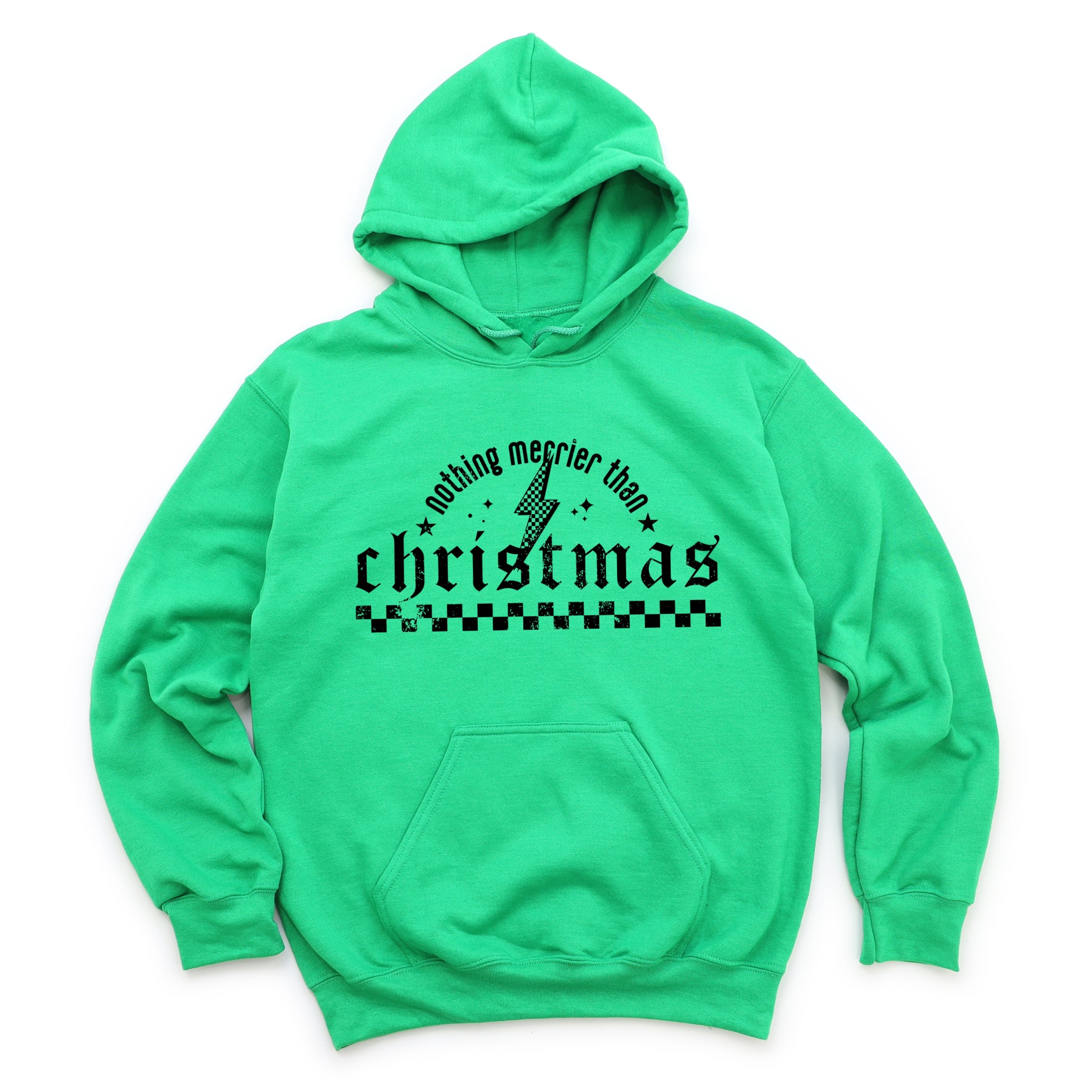 Nothing Merrier Than Christmas Grunge - Hoodie