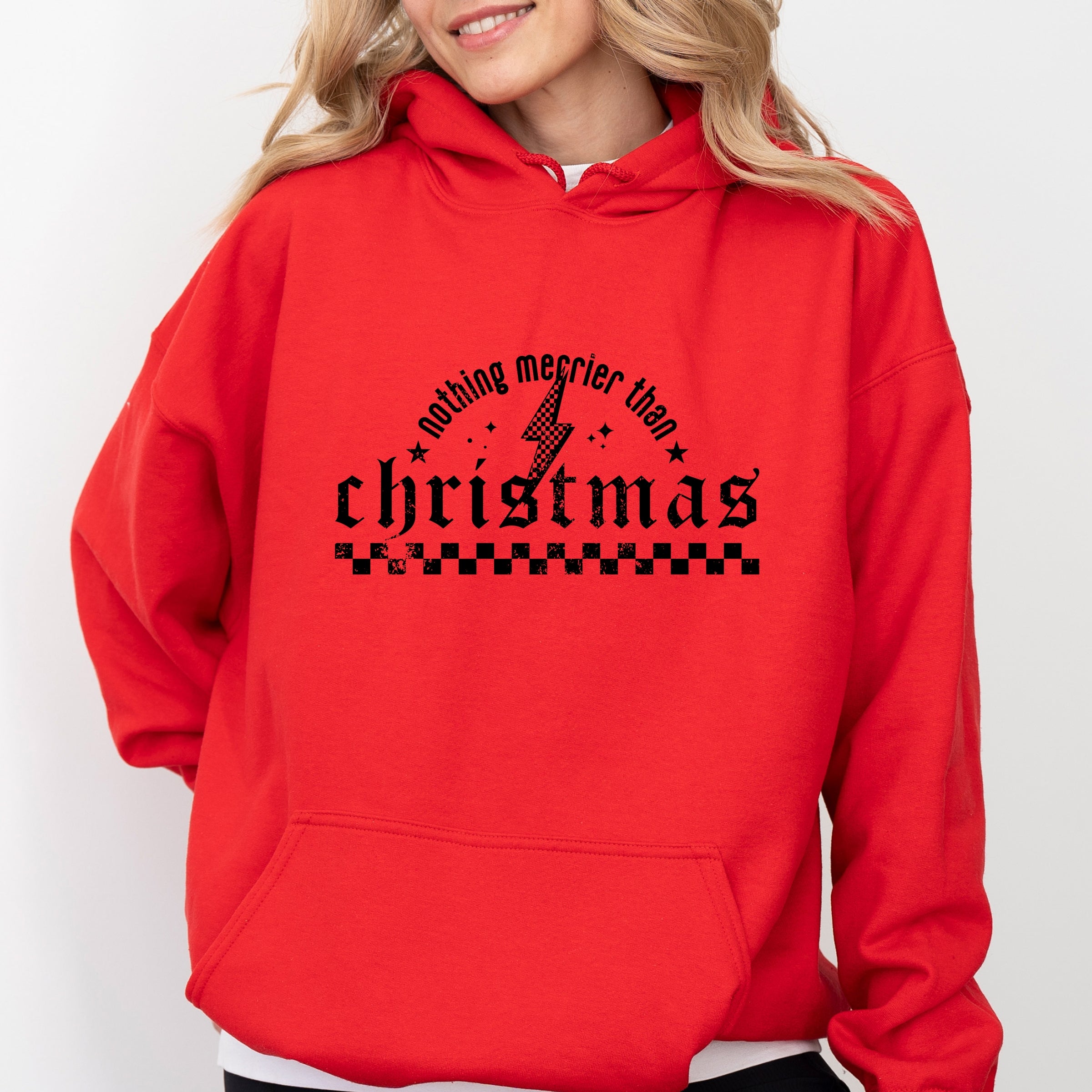 Nothing Merrier Than Christmas Grunge - Hoodie