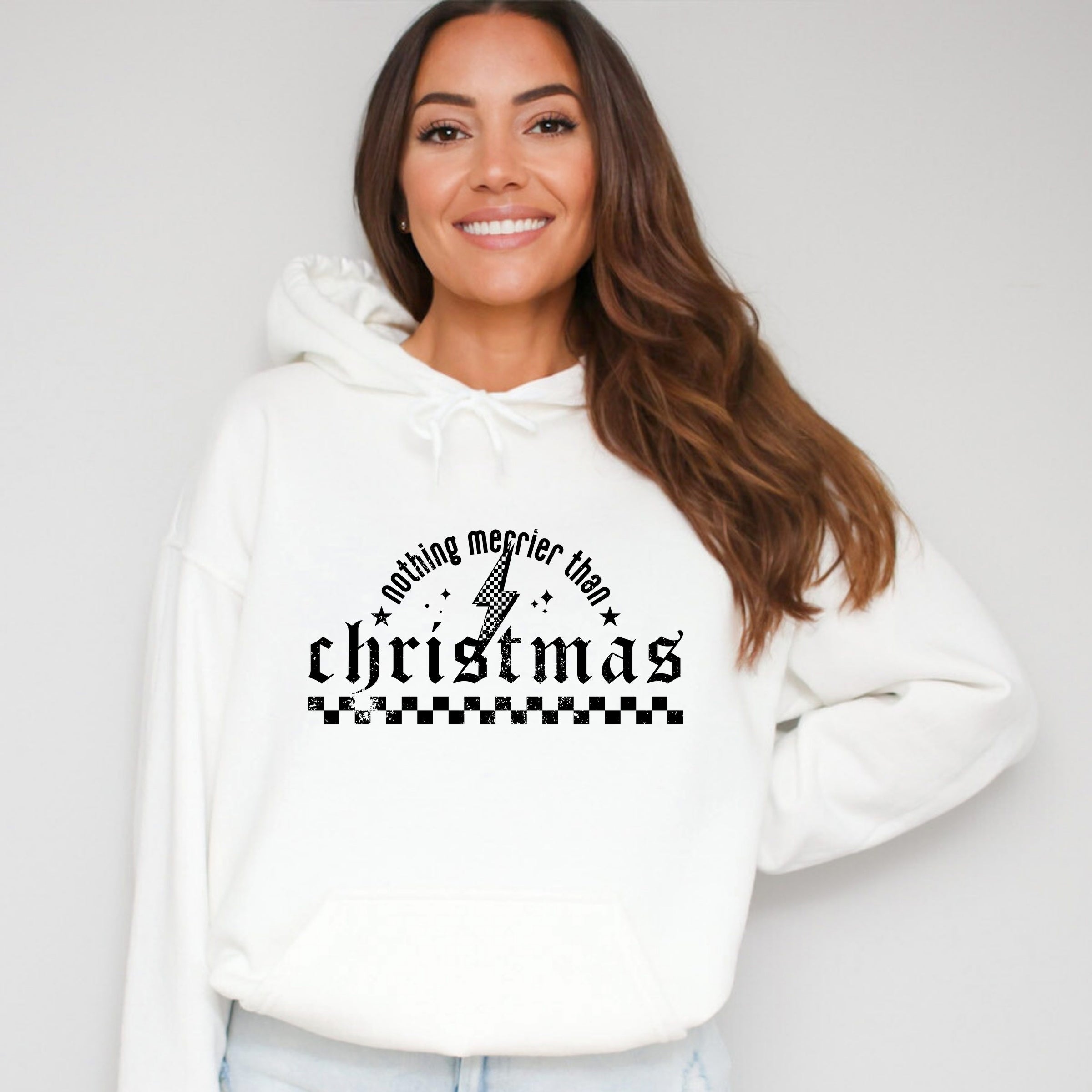 Nothing Merrier Than Christmas Grunge - Hoodie