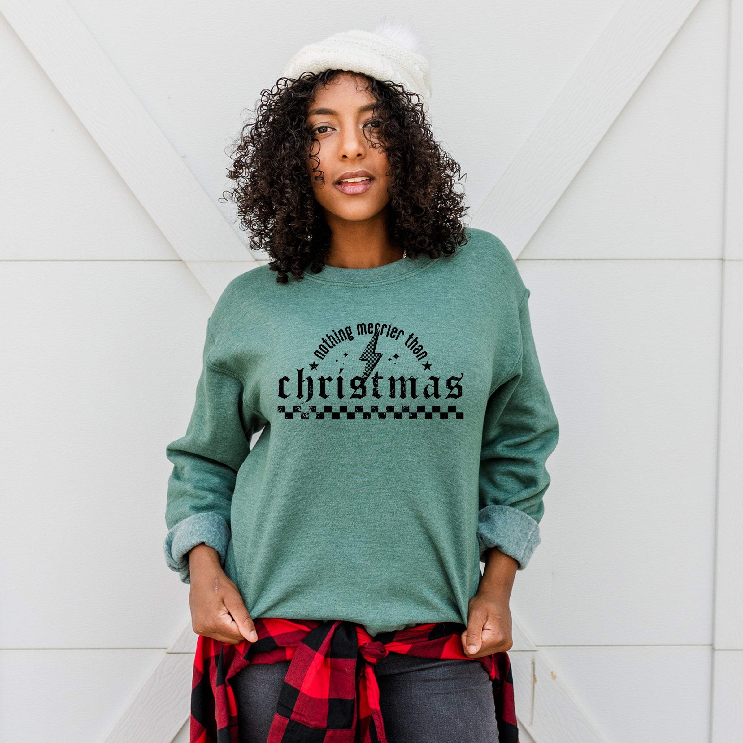 Nothing Merrier Than Christmas Grunge - Sweatshirt