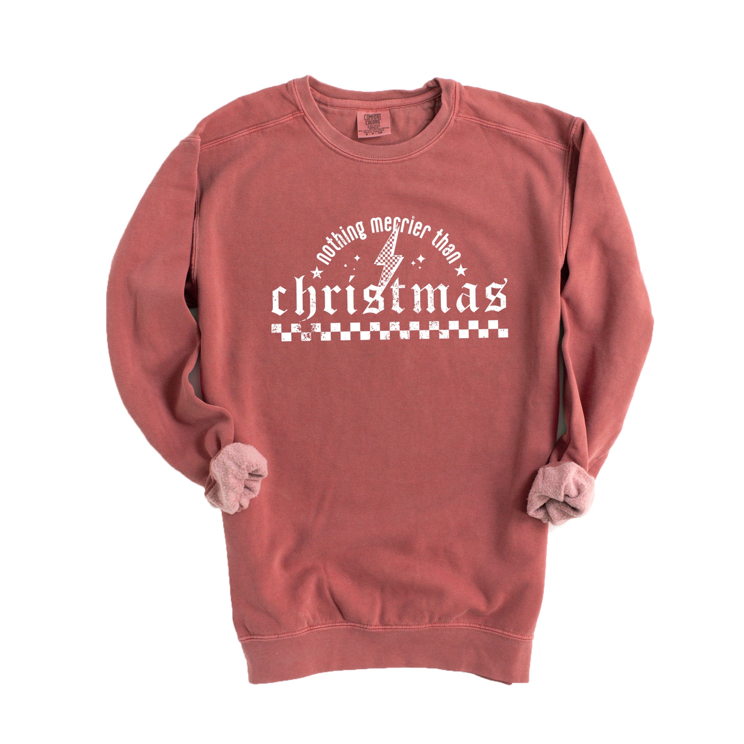 Nothing Merrier Than Christmas Grunge - Garment Dyed Sweatshirt