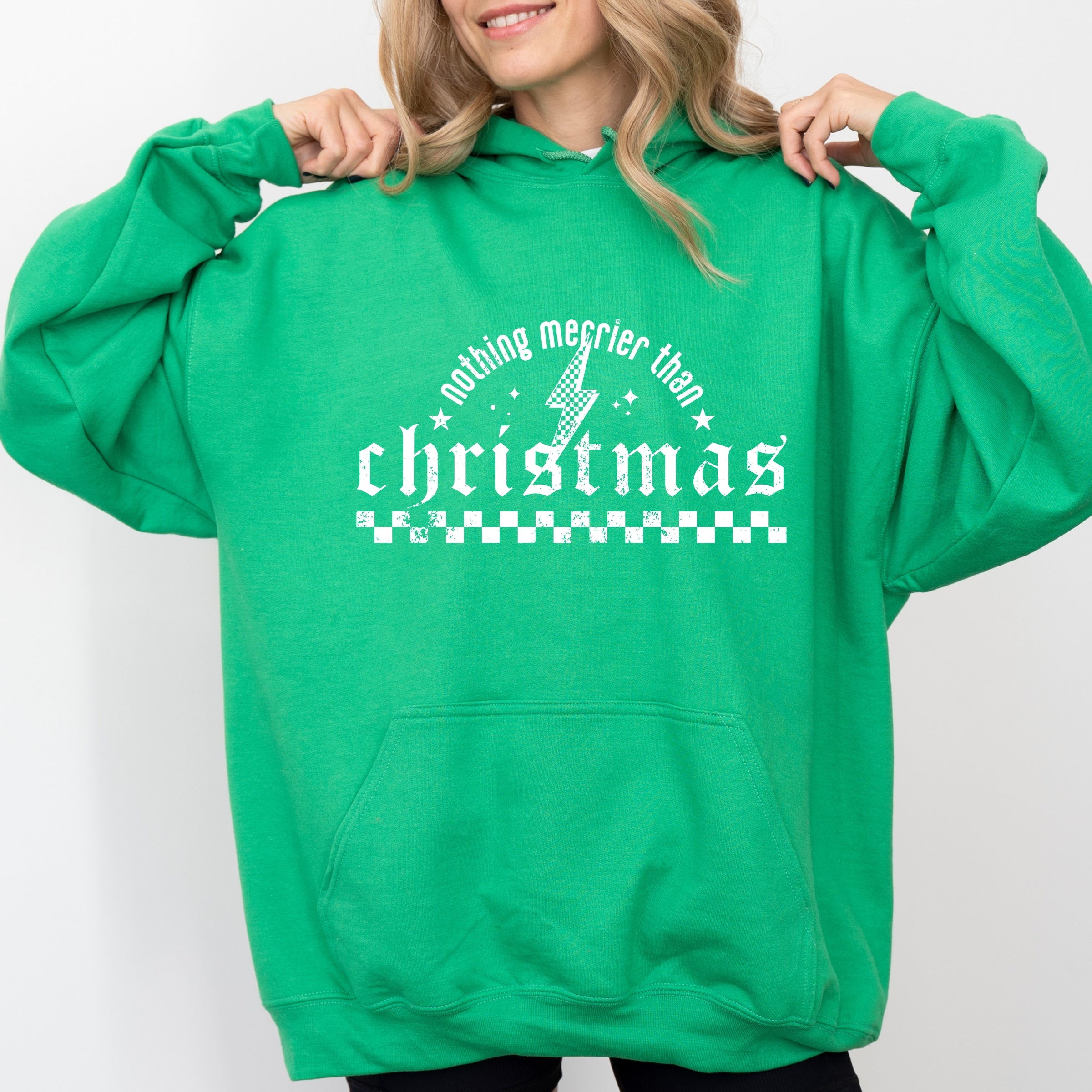 Nothing Merrier Than Christmas Grunge - Hoodie