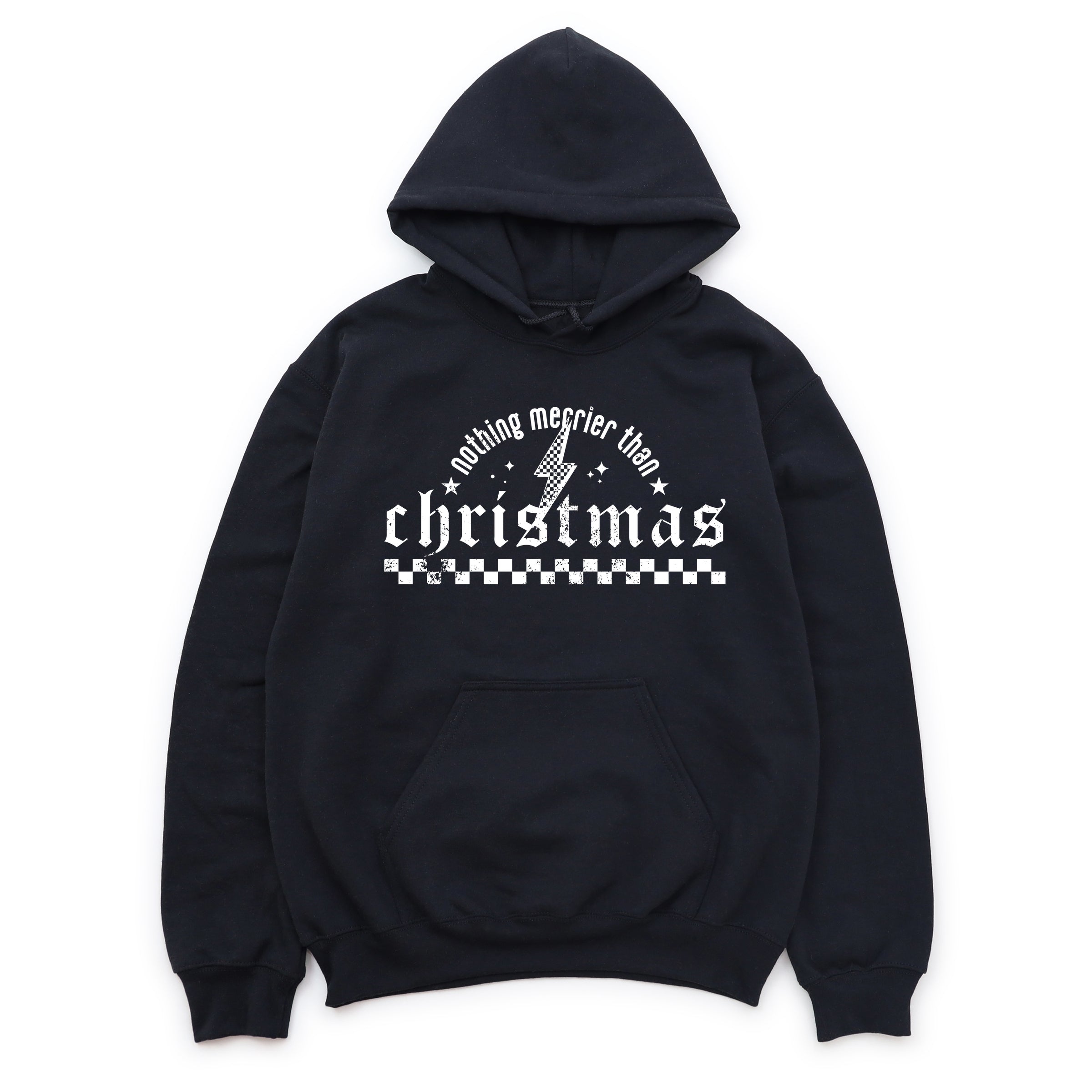 Nothing Merrier Than Christmas Grunge - Hoodie