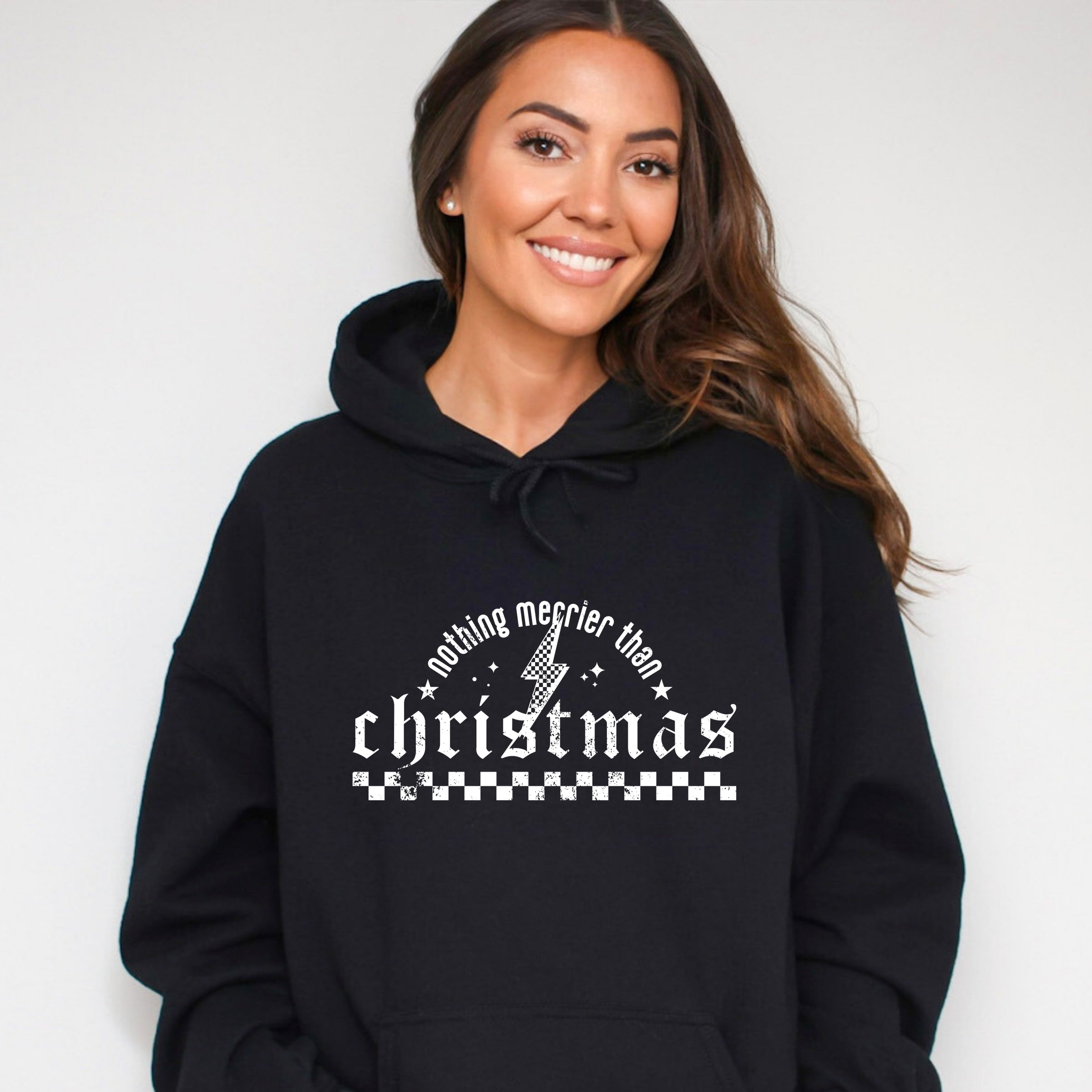 Nothing Merrier Than Christmas Grunge - Hoodie