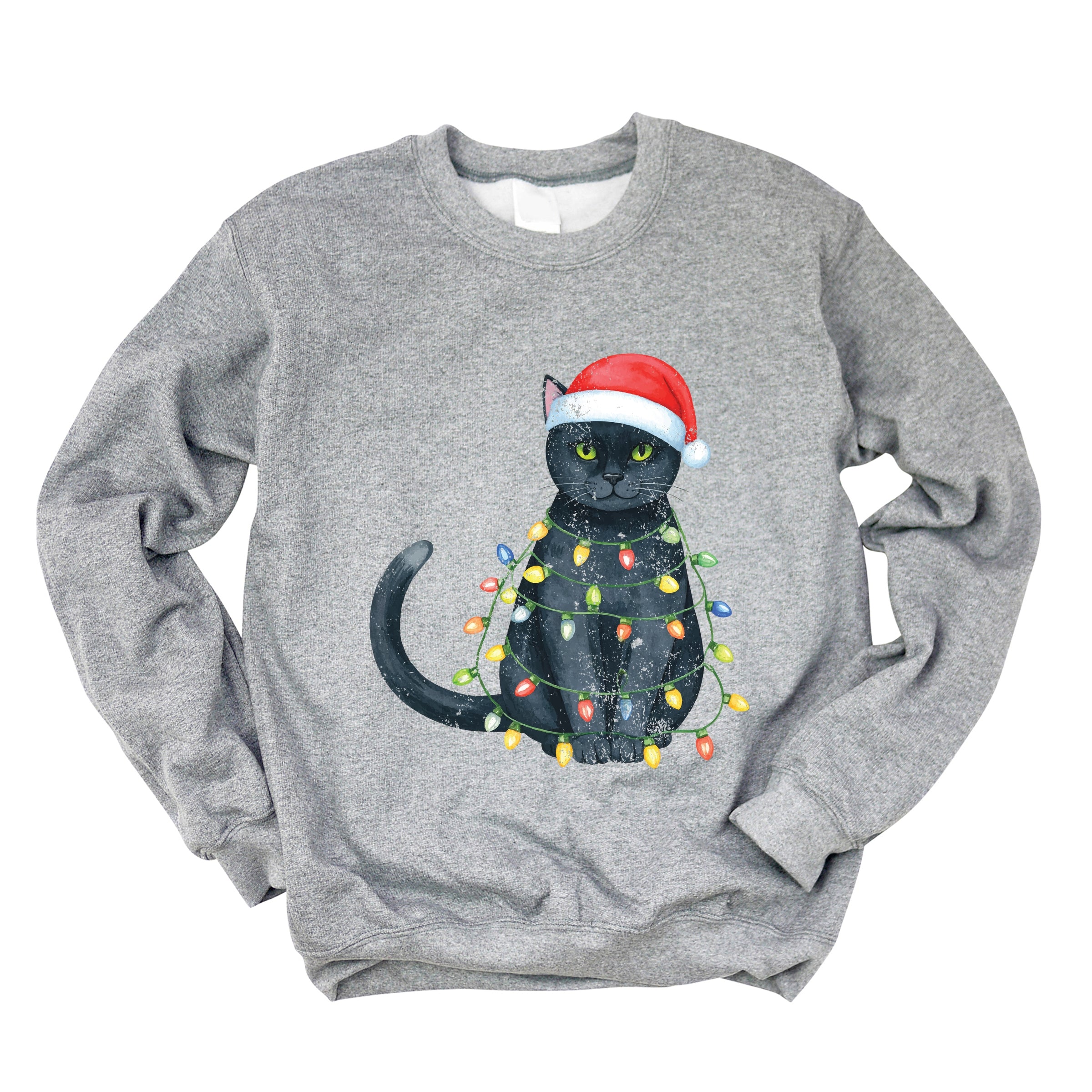 Black Cat Christmas Lights - Sweatshirt