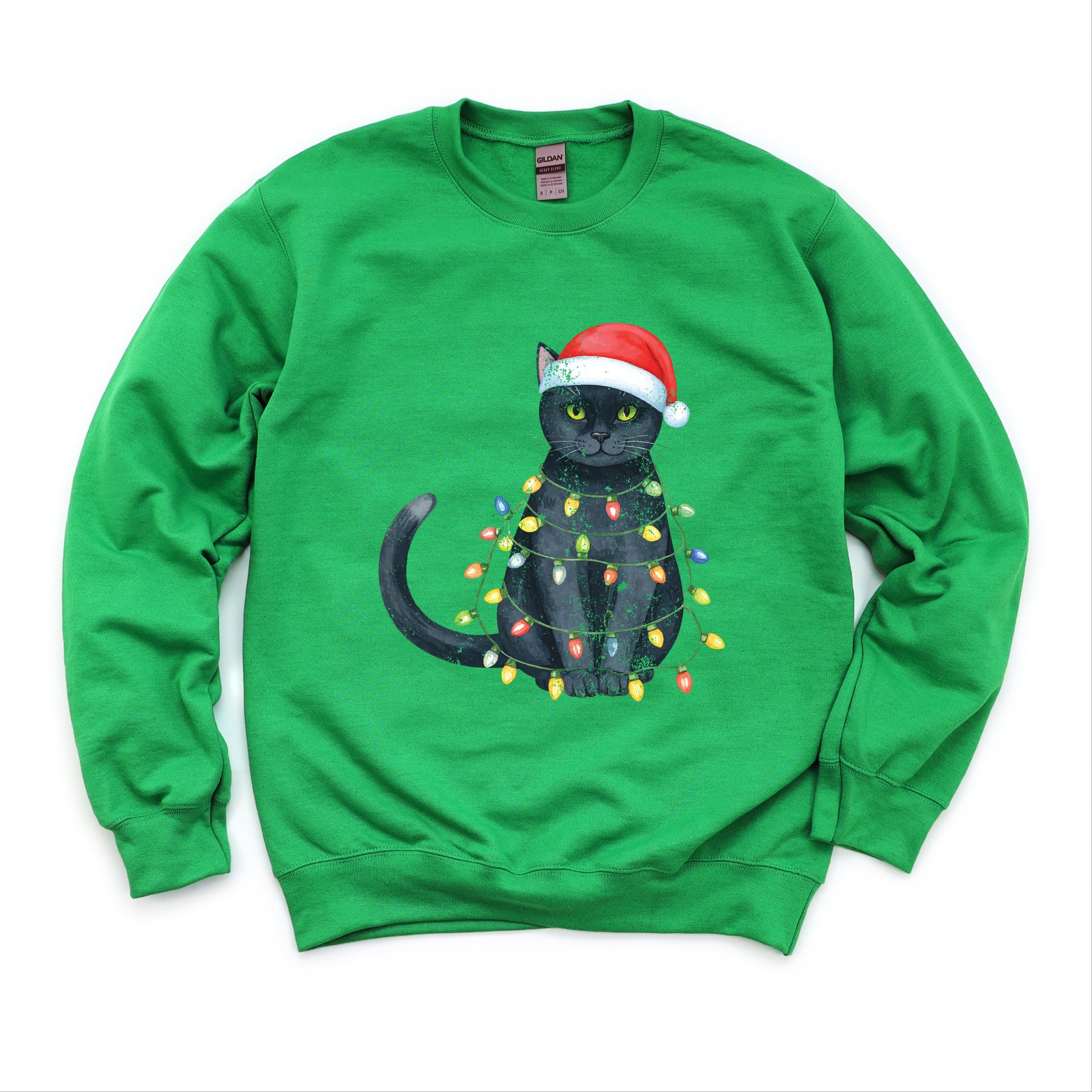 Black Cat Christmas Lights - Sweatshirt