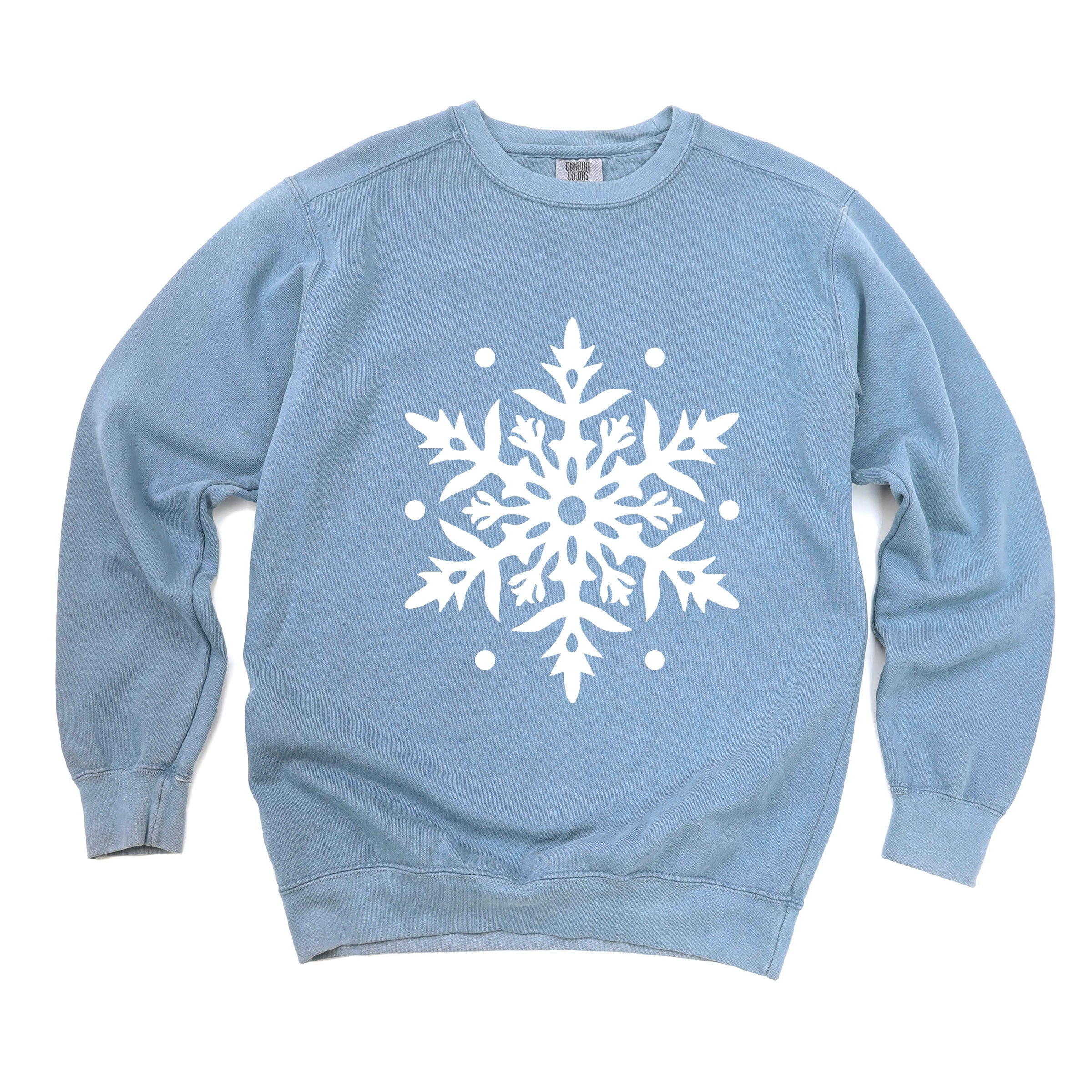 White Snowflake - Garment Dyed Sweatshirt
