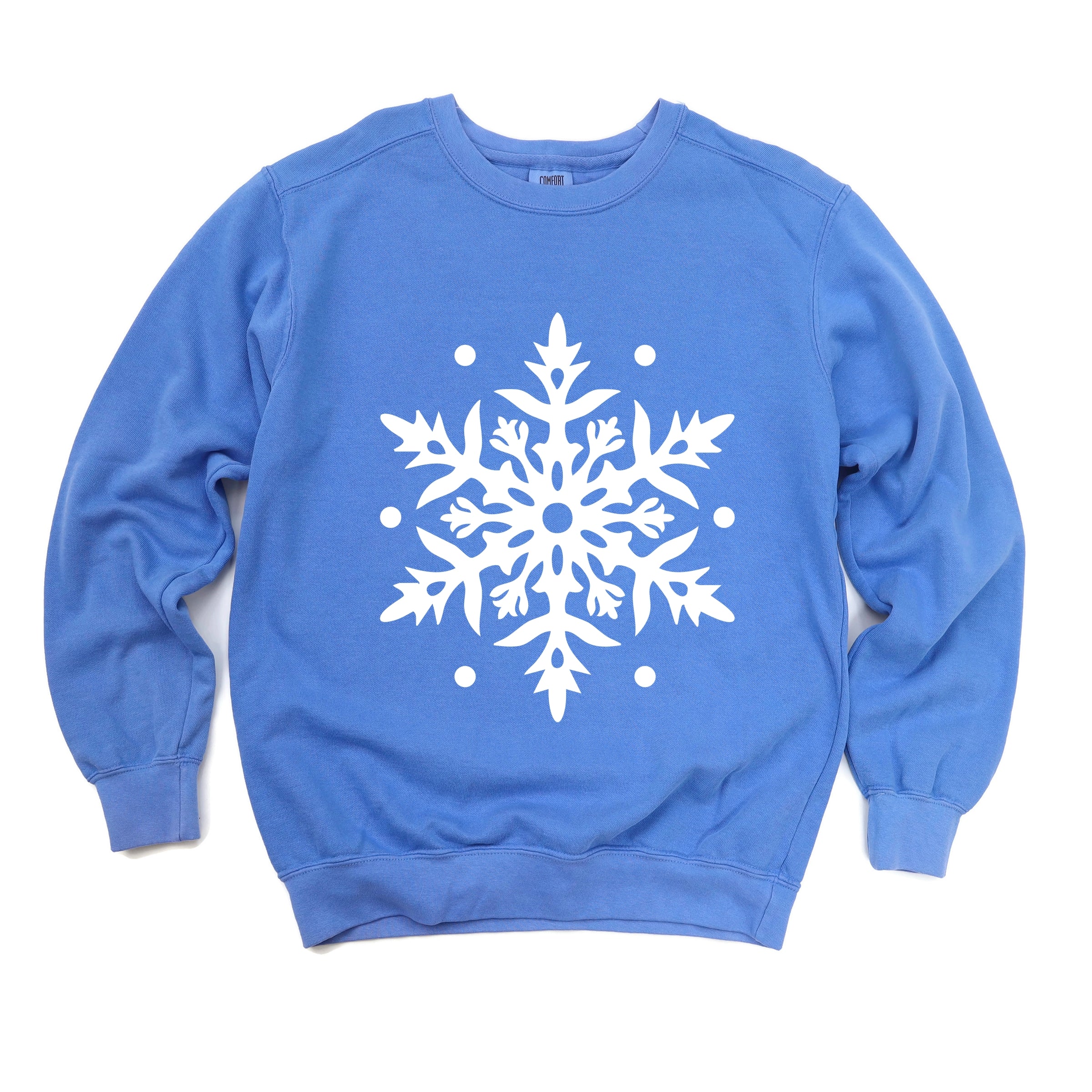 White Snowflake - Garment Dyed Sweatshirt
