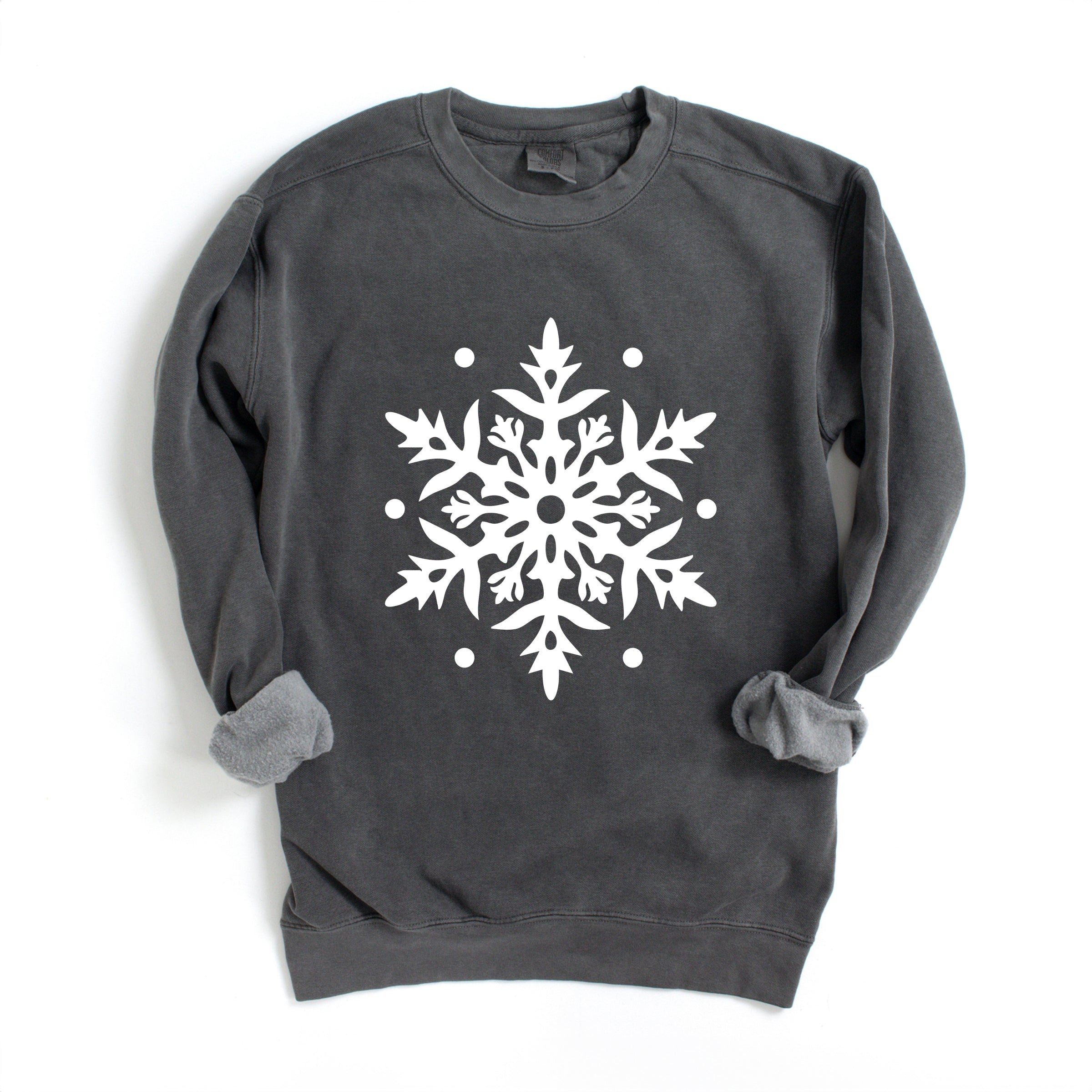 White Snowflake - Garment Dyed Sweatshirt