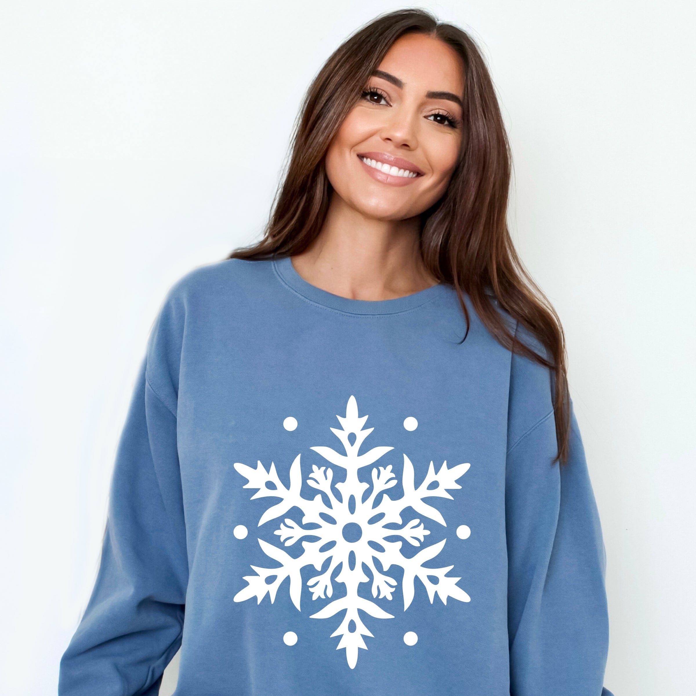 White Snowflake - Garment Dyed Sweatshirt