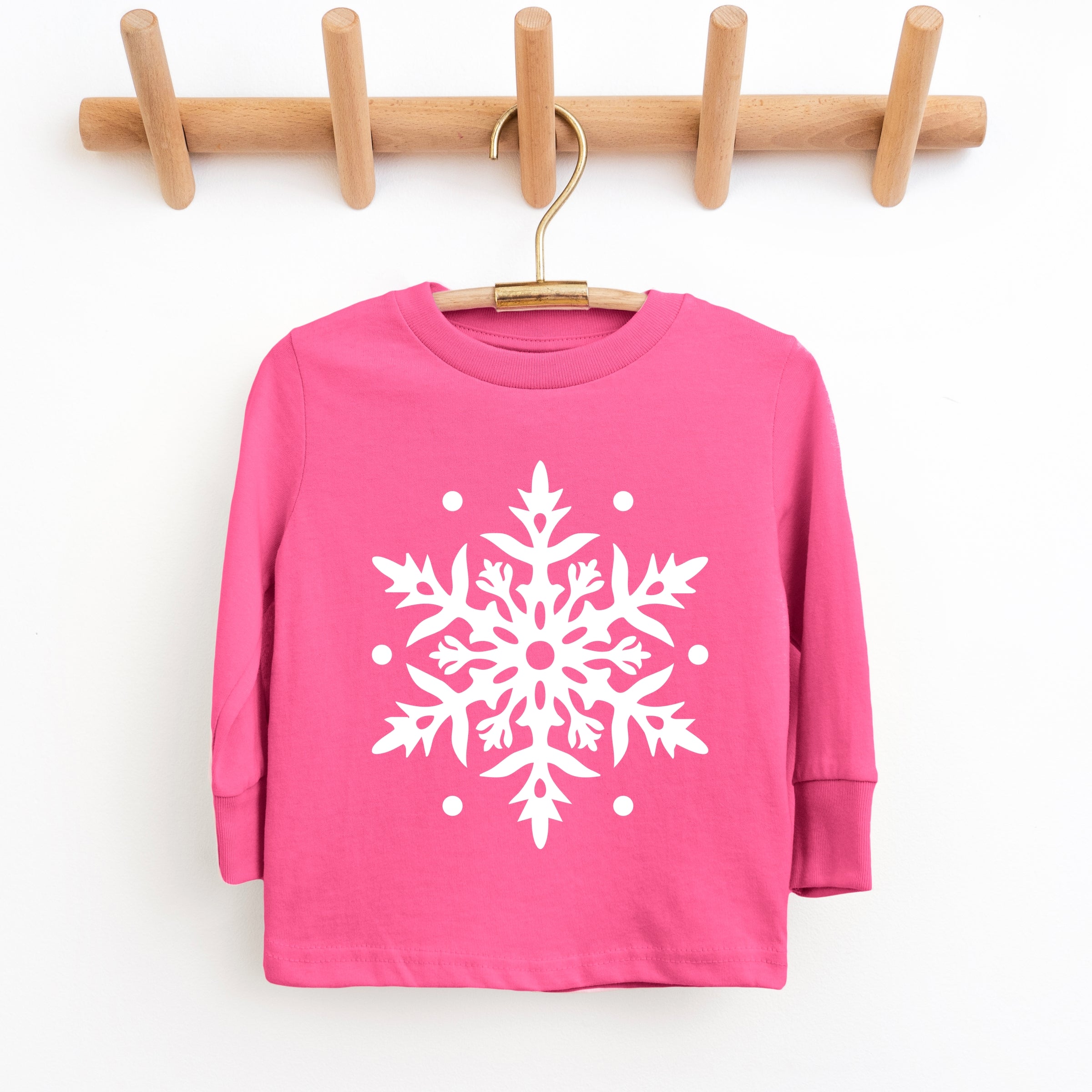 White Snowflake - Youth Long Sleeve Graphic T-Shirt