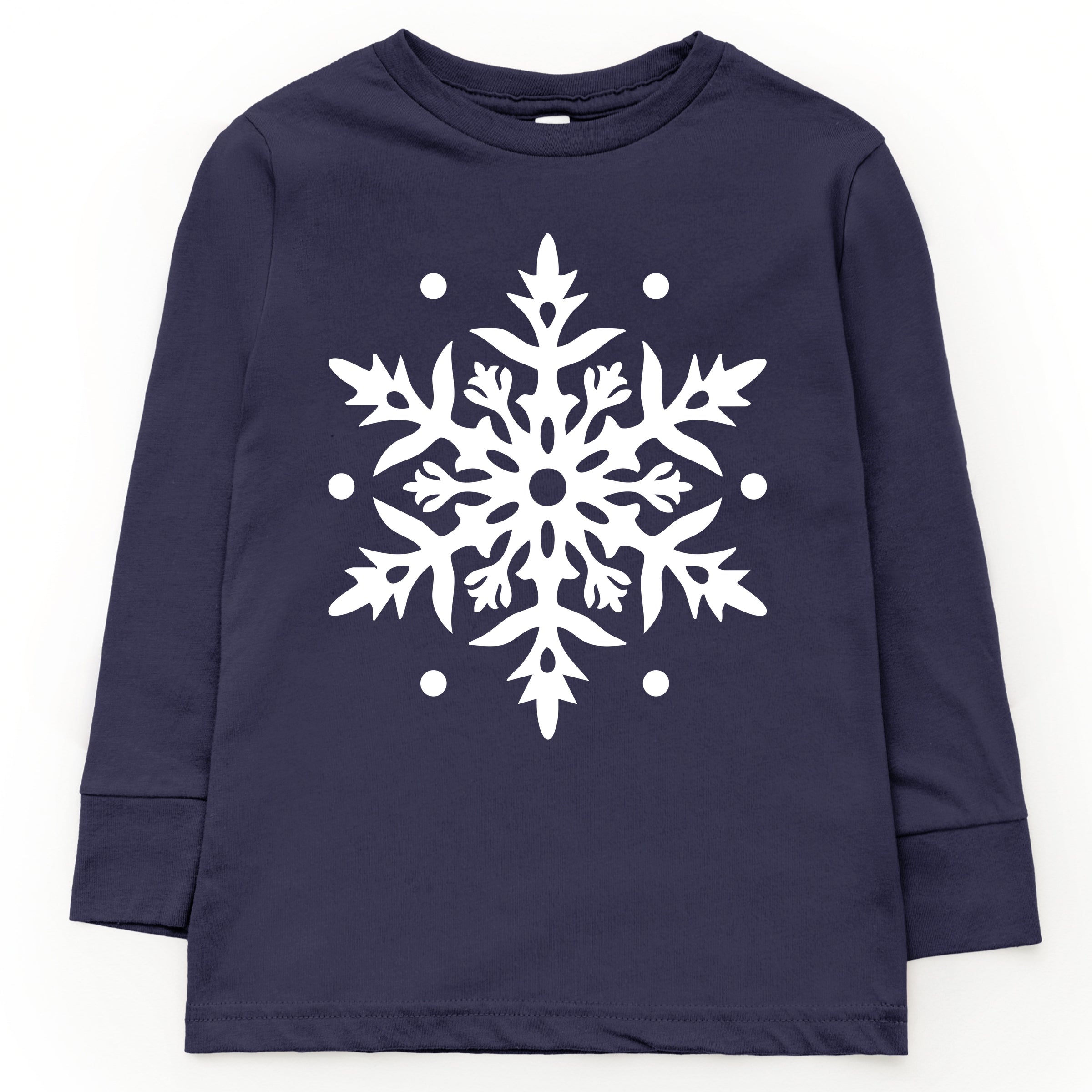 White Snowflake - Youth Long Sleeve Graphic T-Shirt