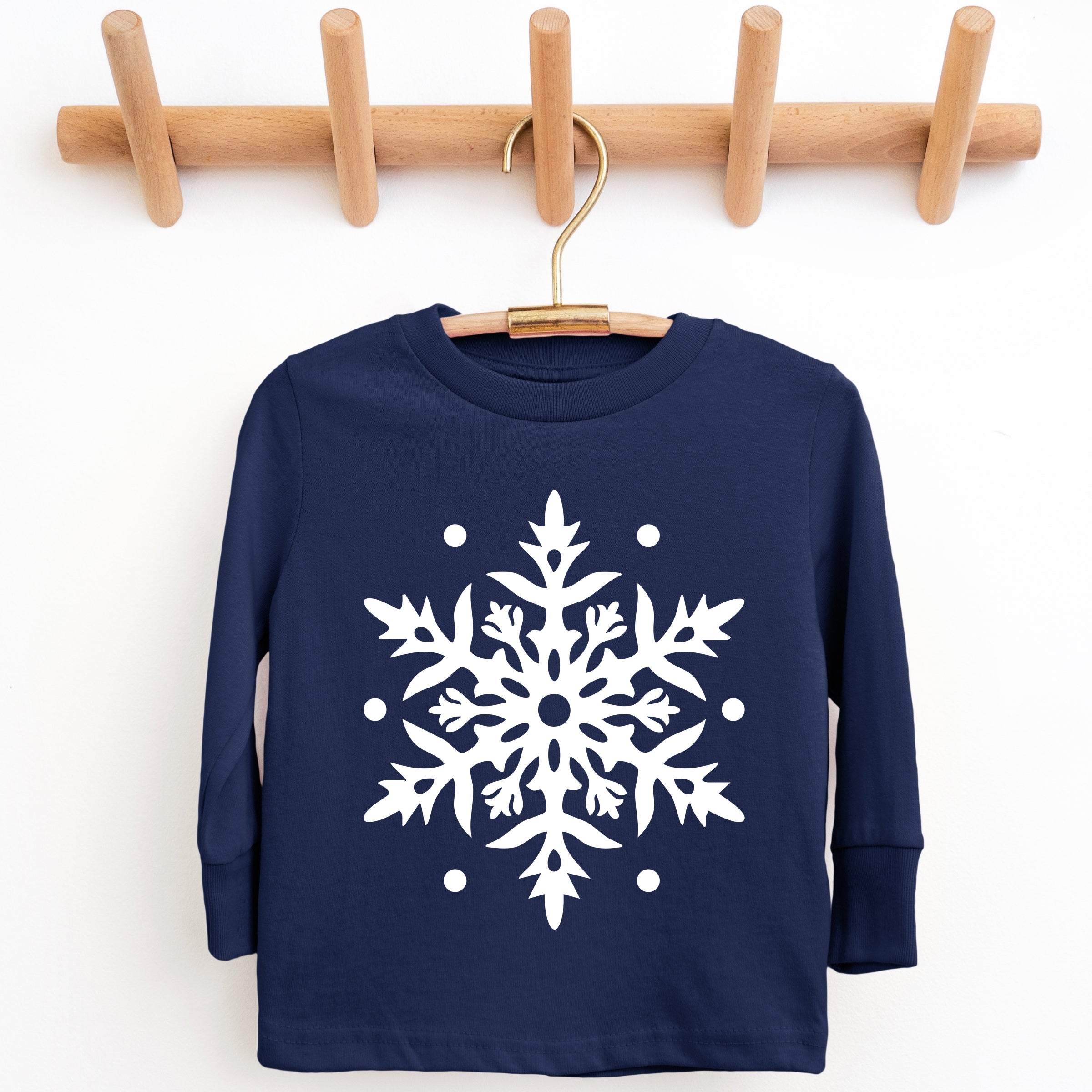 White Snowflake - Youth Long Sleeve Graphic T-Shirt