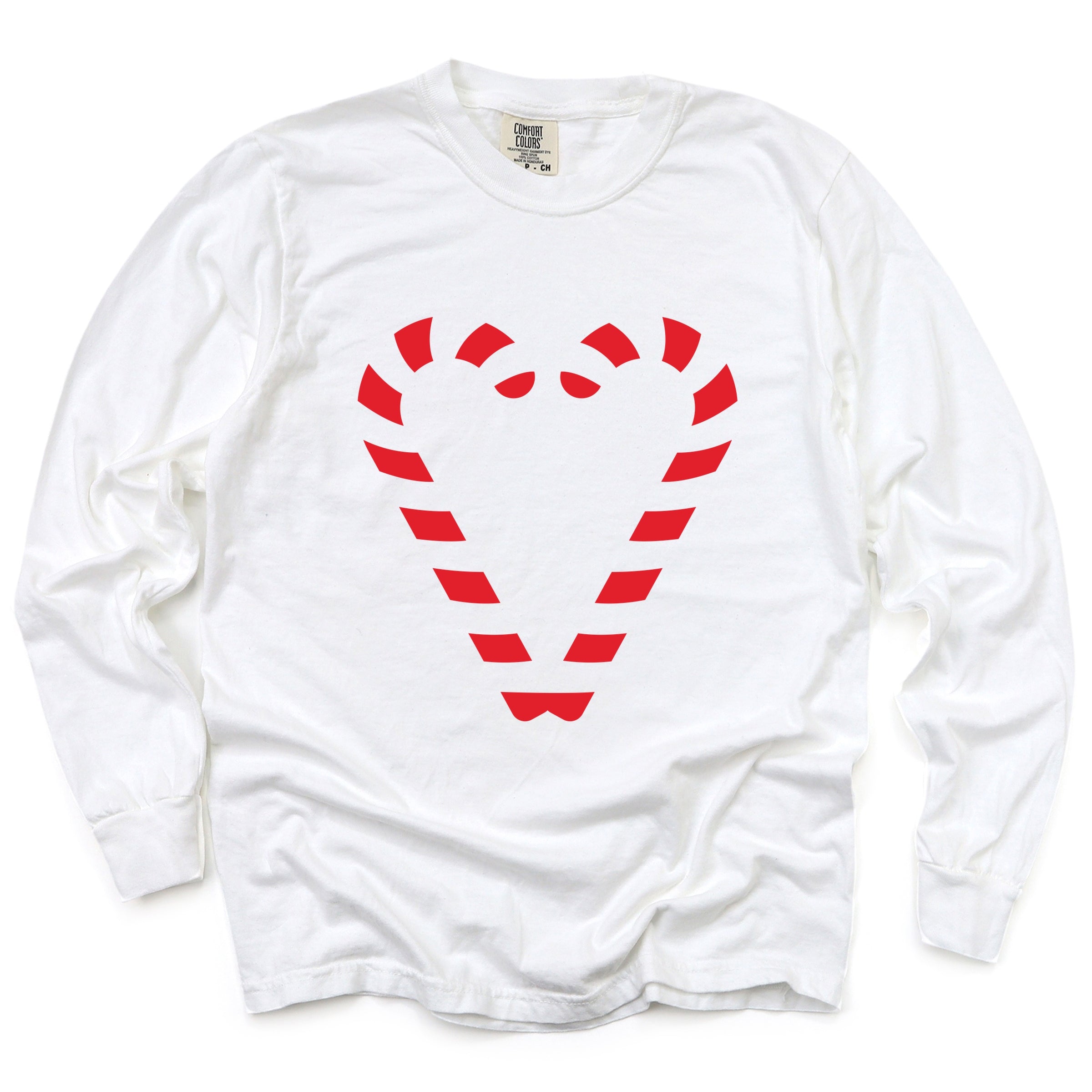 Candy Cane Heart - Garment Dyed Long Sleeve