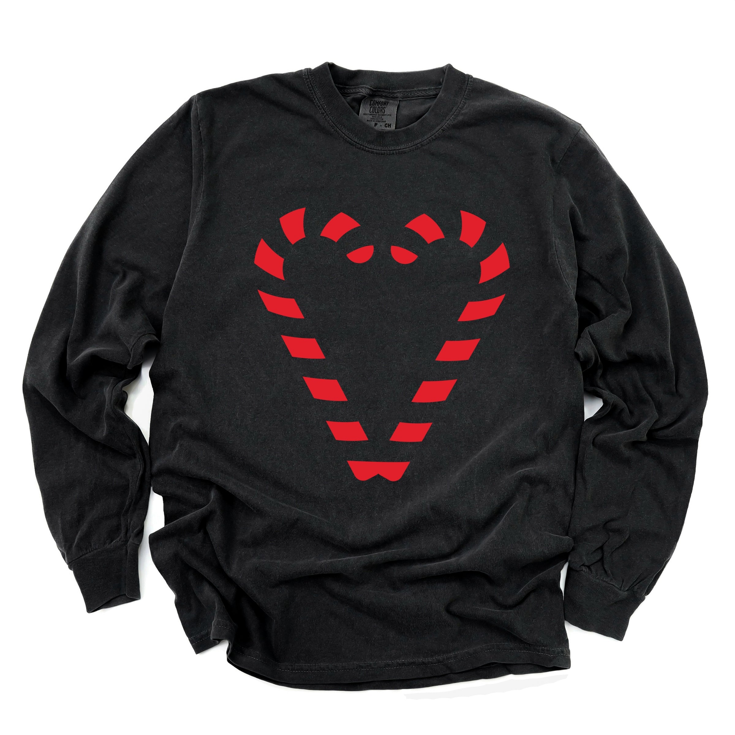 Candy Cane Heart - Garment Dyed Long Sleeve