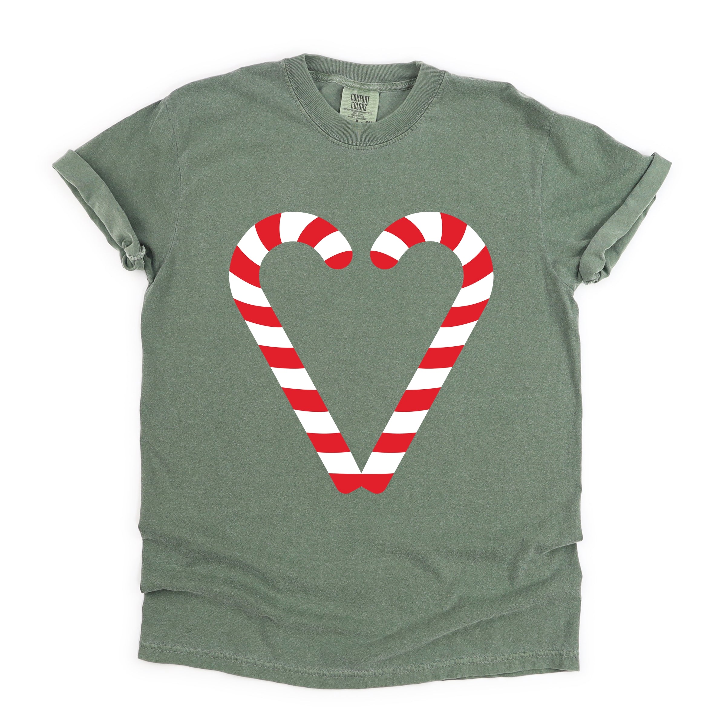 Candy Cane Heart - Women's Garment Dyed Tee
