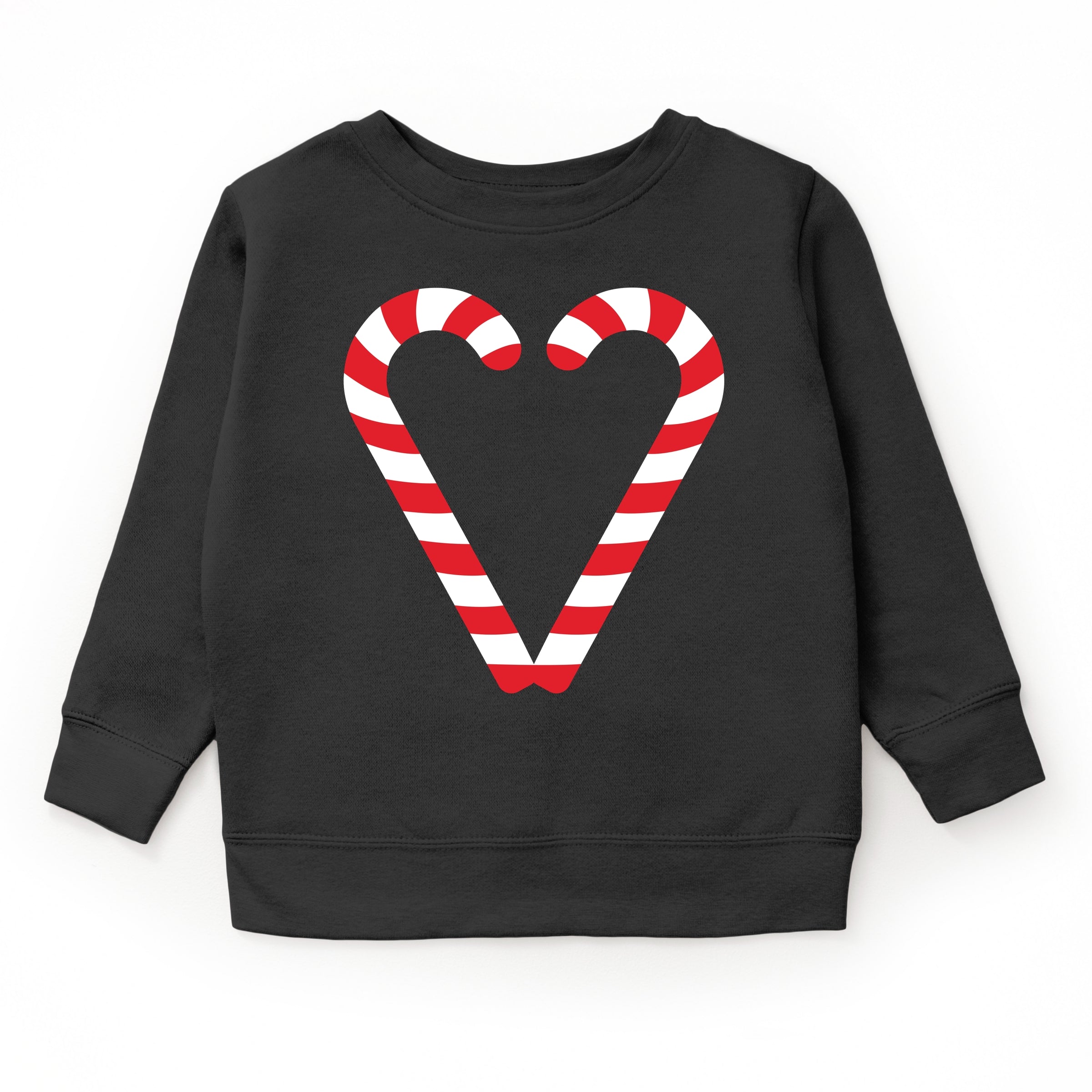 Candy Cane Heart - Toddler Graphic Sweatshirt and Youth Graphic Sweatshirt