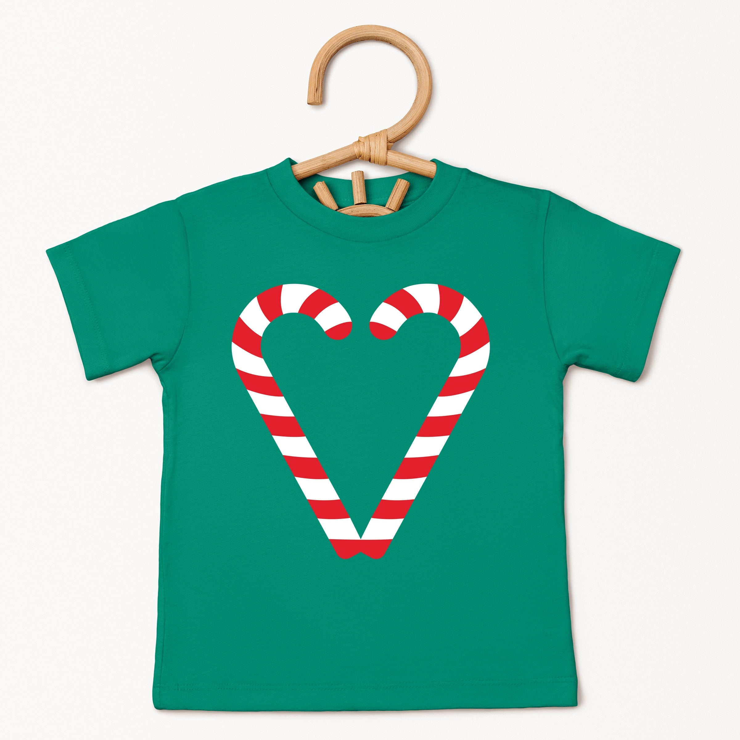 Candy Cane Heart - Youth Short Sleeve Graphic T-Shirt and Toddler Short Sleeve Graphic T-Shirt