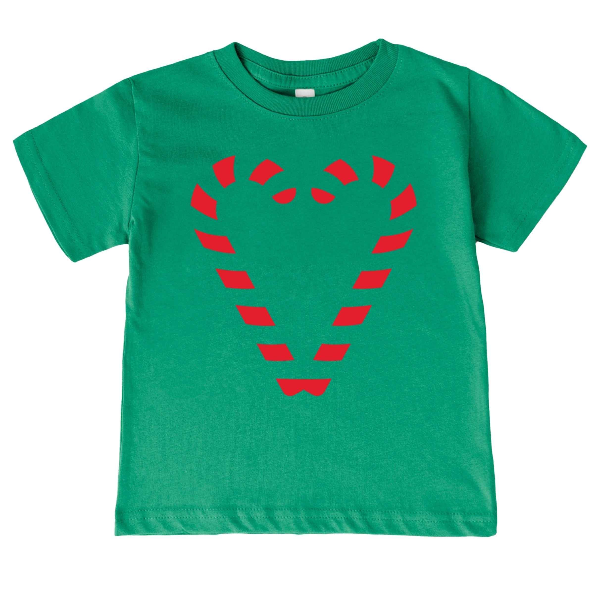 Candy Cane Heart - Youth Short Sleeve Graphic T-Shirt and Toddler Short Sleeve Graphic T-Shirt