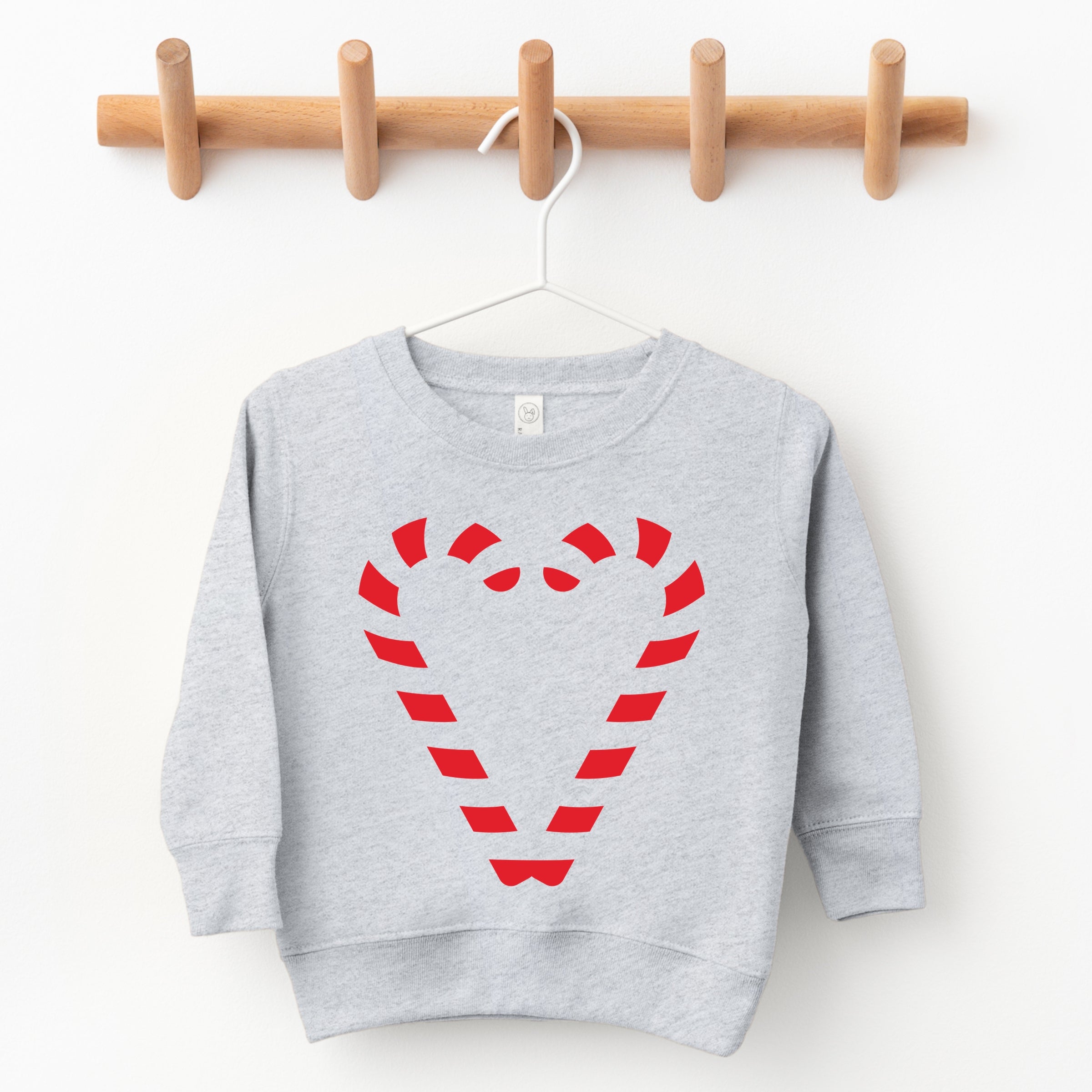 Candy Cane Heart - Toddler Graphic Sweatshirt and Youth Graphic Sweatshirt