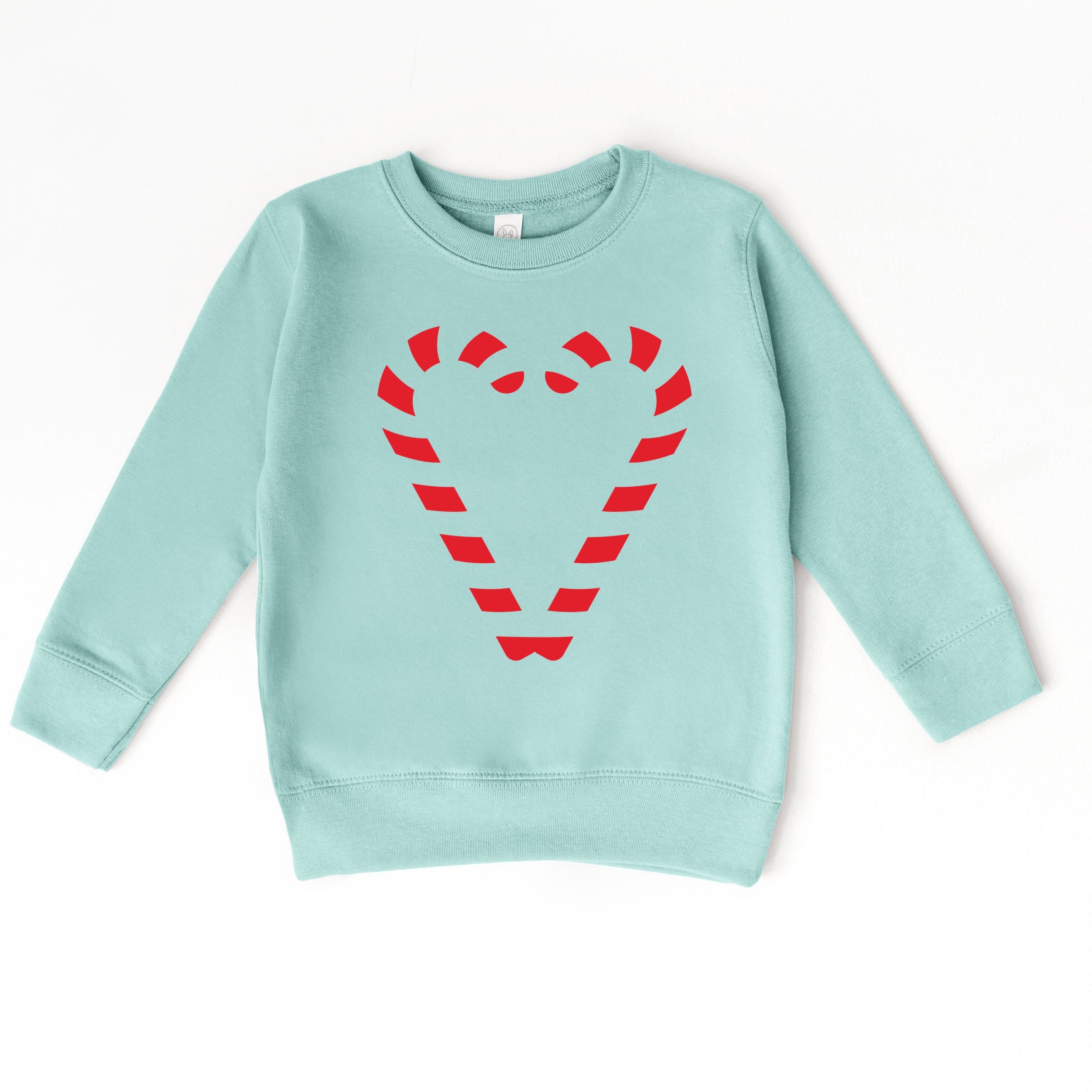 Candy Cane Heart - Toddler Graphic Sweatshirt and Youth Graphic Sweatshirt
