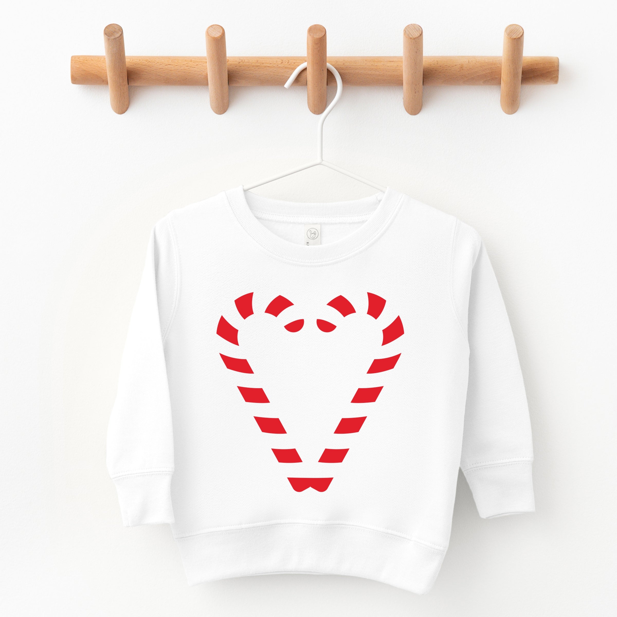 Candy Cane Heart - Toddler Graphic Sweatshirt and Youth Graphic Sweatshirt