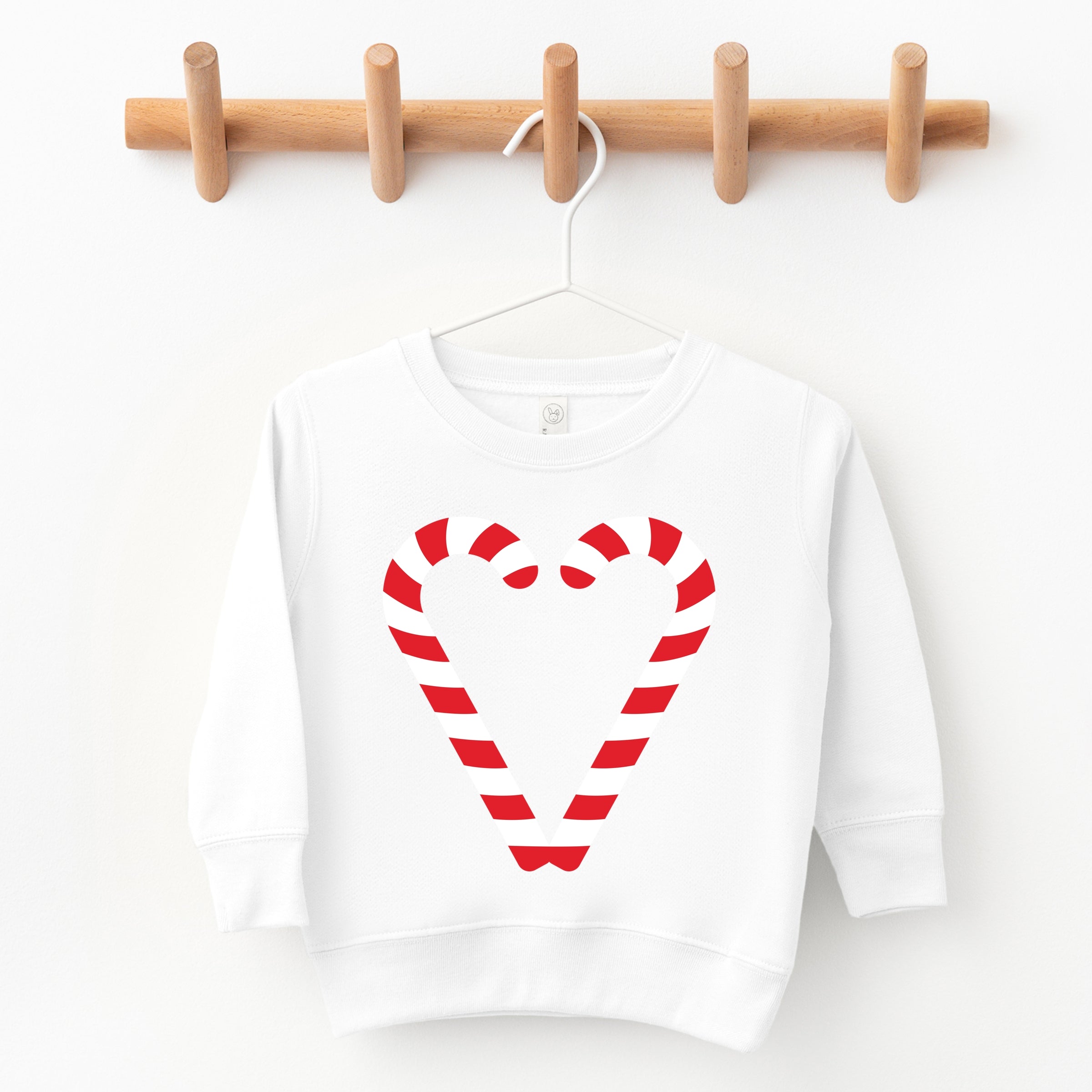Candy Cane Heart - Toddler Graphic Sweatshirt and Youth Graphic Sweatshirt