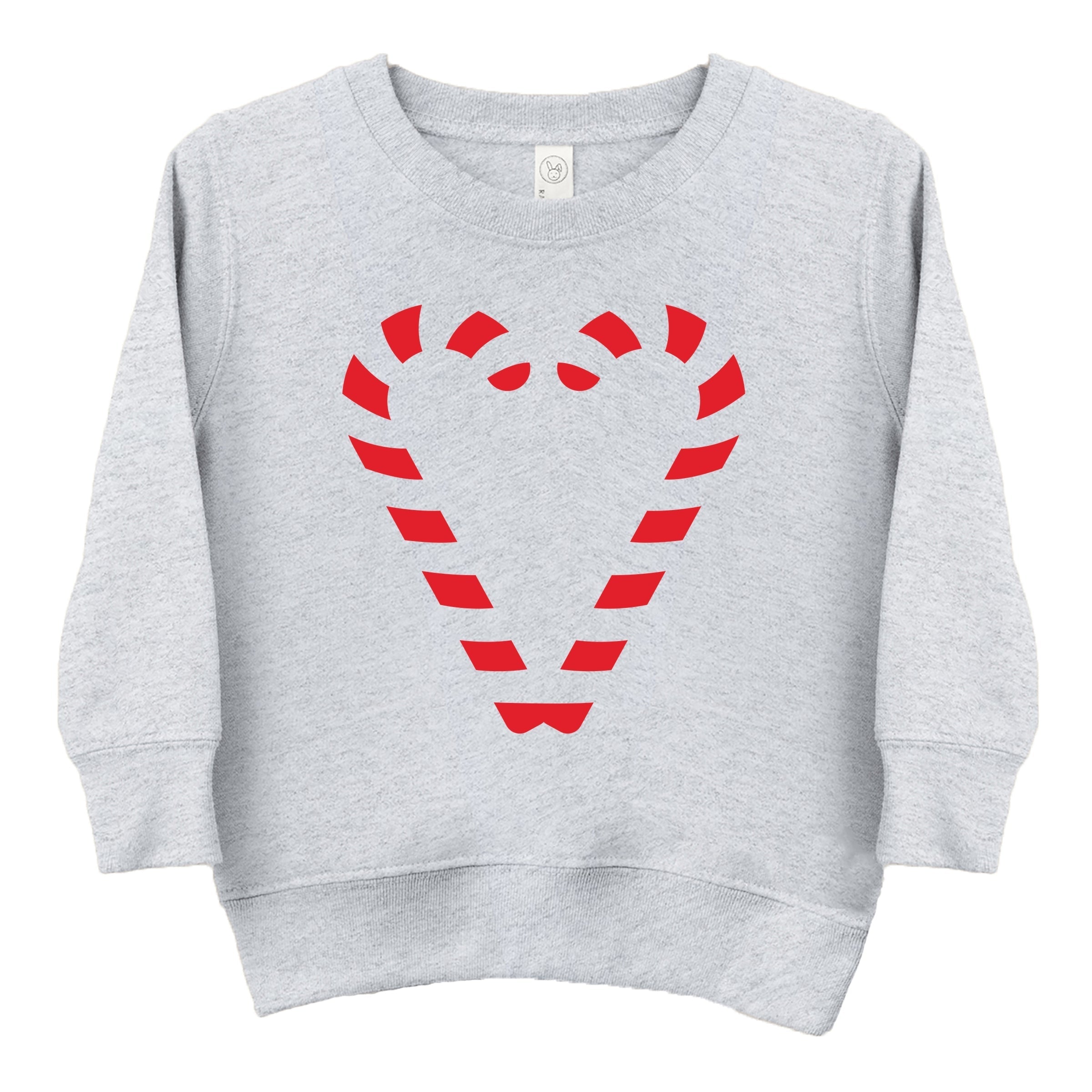 Candy Cane Heart - Toddler Graphic Sweatshirt and Youth Graphic Sweatshirt