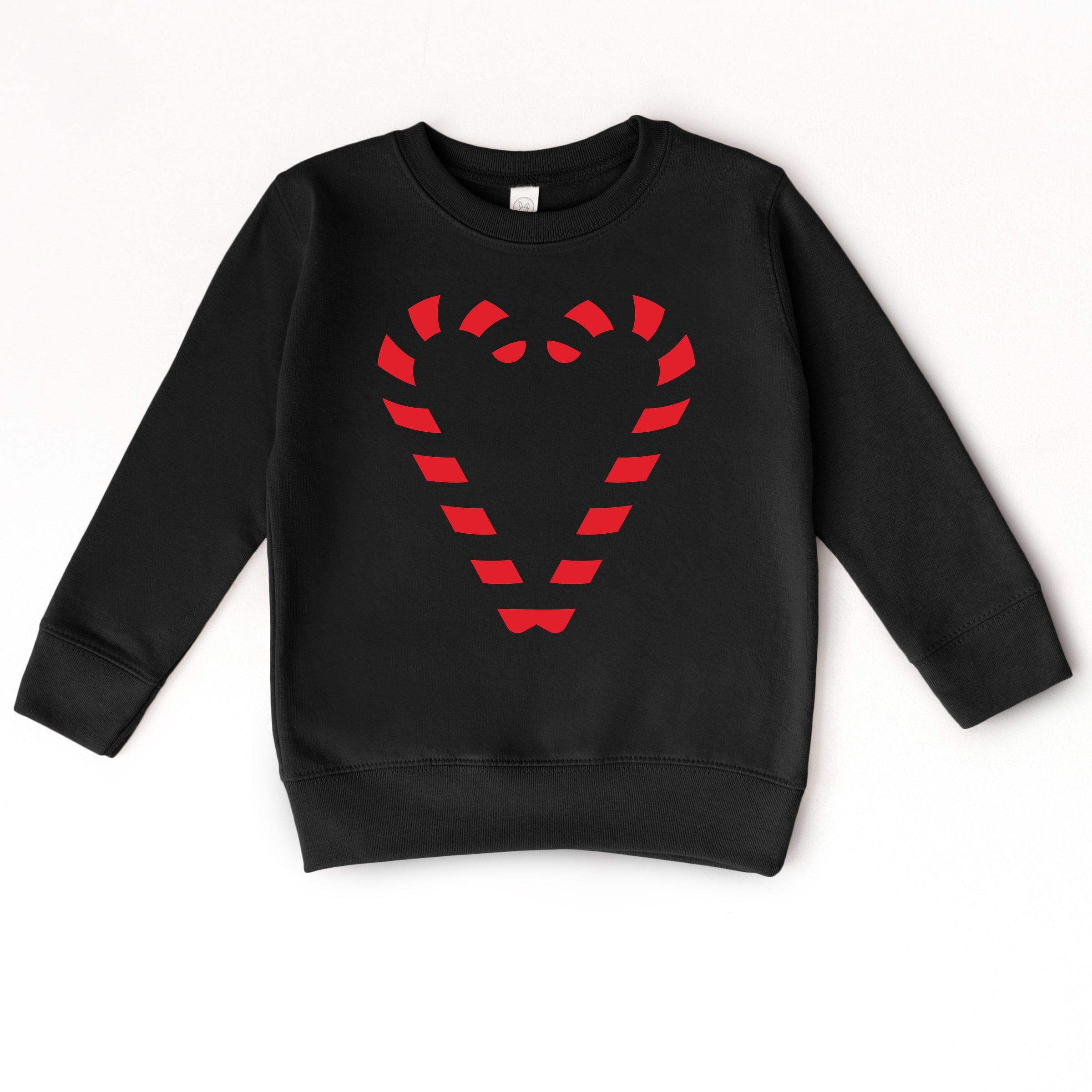 Candy Cane Heart - Toddler Graphic Sweatshirt and Youth Graphic Sweatshirt